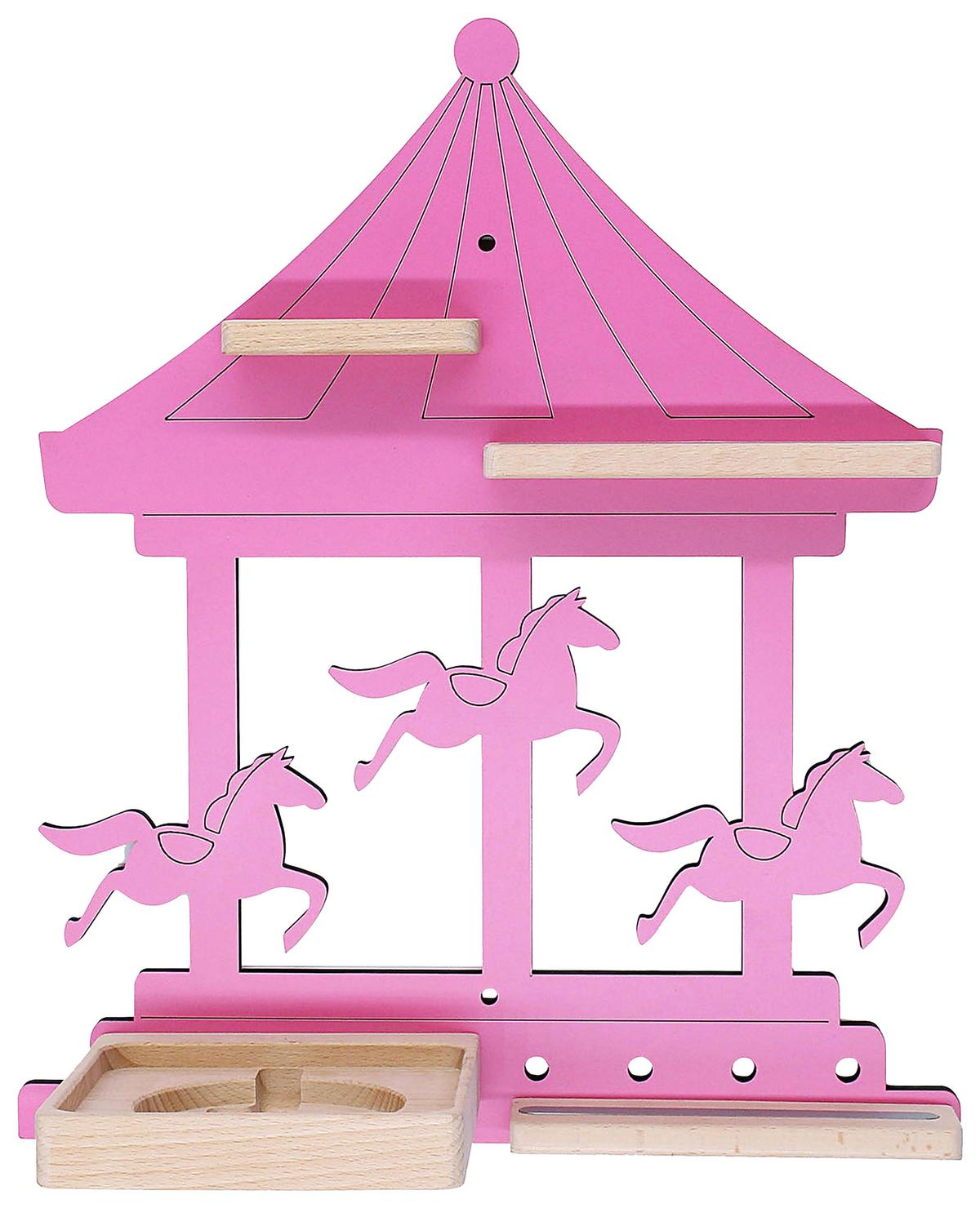 Otroška Polica Boarti, Pink - pink, Moderno, leseni material (35/41/19cm) - MID.YOU