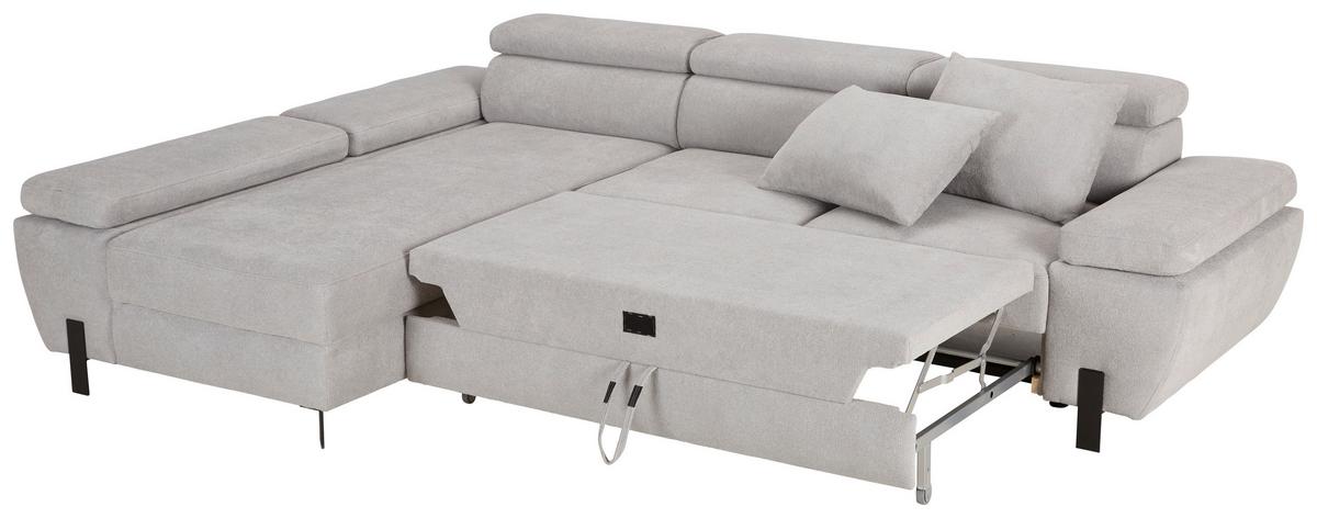 Kutna Garnitura Molina Mini - svijetlo siva/crna, Moderno, drvni materijal/drvo (189/277cm) - Mömax