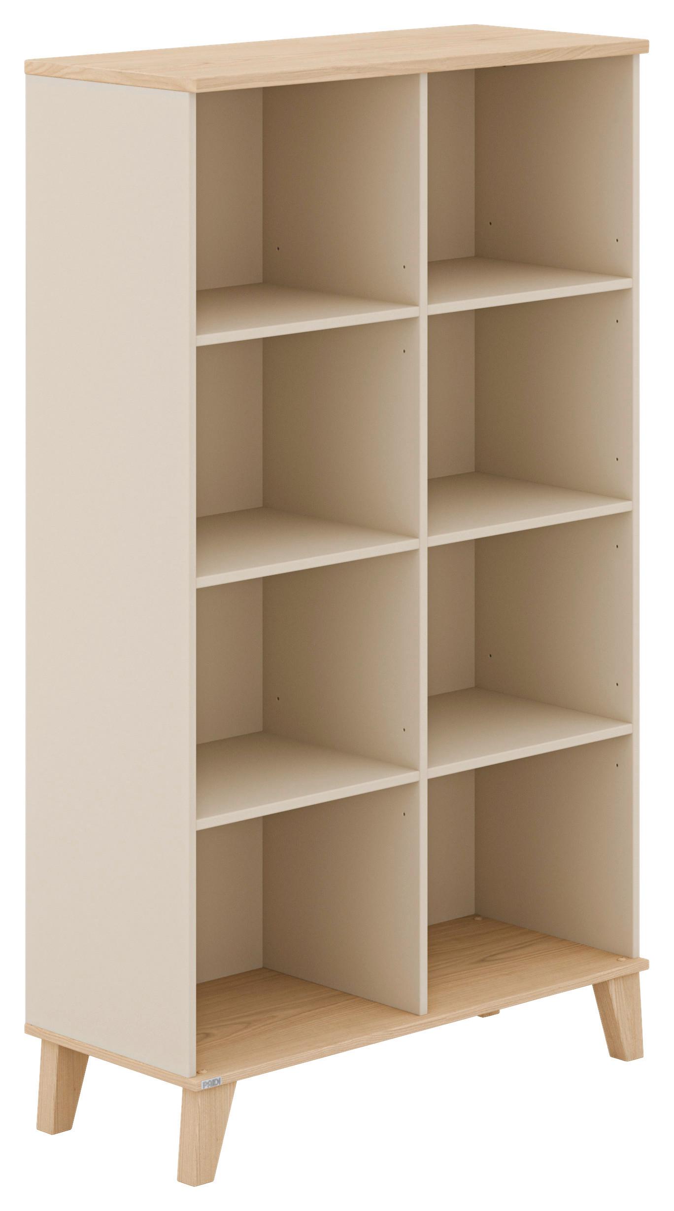 REGAŁ MALIO - beżowy/kolor naturalny, Design, materiał drewnopochodny (94,8/160,9/39,6cm) - Paidi