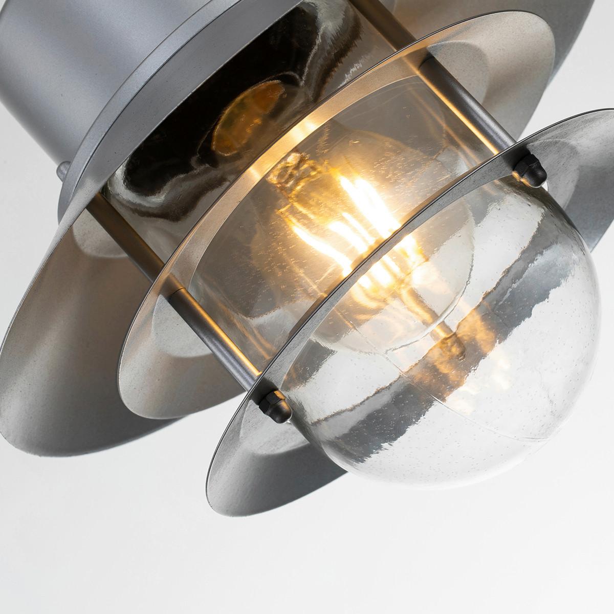 Kültéri Függőlámpa Copenhagen8-Sil - ezüstszínű, Konventionell, üveg/fém (22/37,5cm) - Elstead Lighting