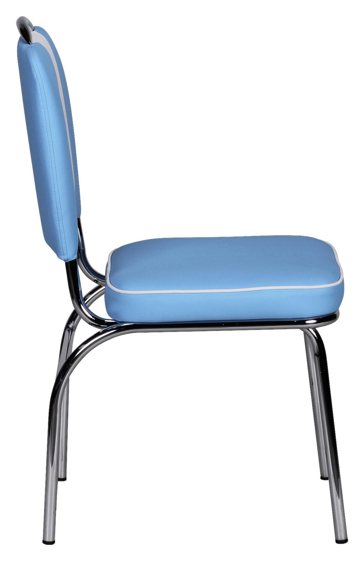 Stol Elivis - modra/srebrne barve, Moderno, kovina/umetna masa (47/90/45cm) - MID.YOU