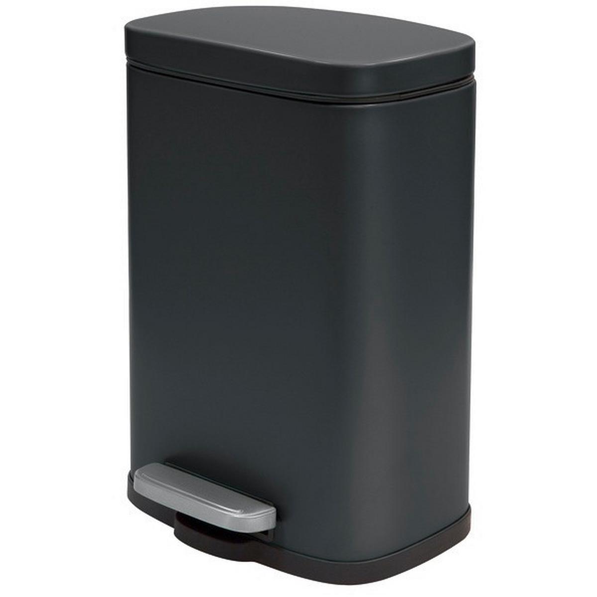 Treteimer Akira Matt-Black - Schwarz, Basics, Kunststoff/Metall (28/19,3/37,9cm) - Spirella