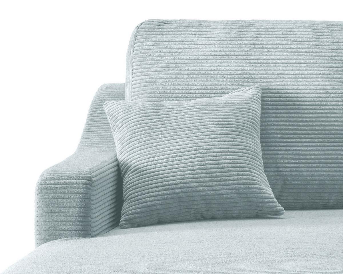 Ecksofa Valentina Hellblau Cord - Naturfarben/Hellblau, Design, Holz/Textil (150/228cm) - P & B