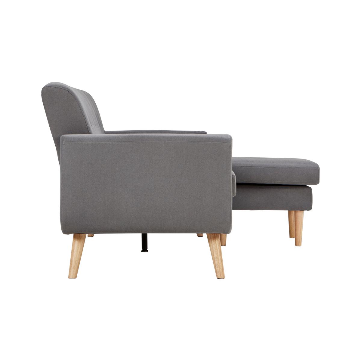 Ecksofa Dunkelgrau "Tamara" - Dunkelgrau/Naturfarben, Modern, Holz/Textil (196/82/143cm) - Bessagi Home