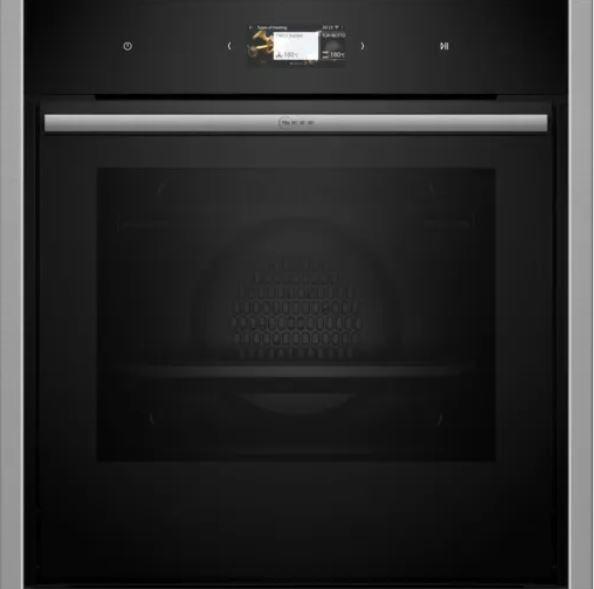 Einbaubackofen B64CS31N0 mit Slide&Hide - Edelstahlfarben/Schwarz (59,6/59,5/54,8cm) - Neff