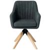 STOL MED ARMSTÖD LUCITA - mörkgrå/naturfärgad, Modern, metall/trä (59/88/60cm) - Bessagi Home