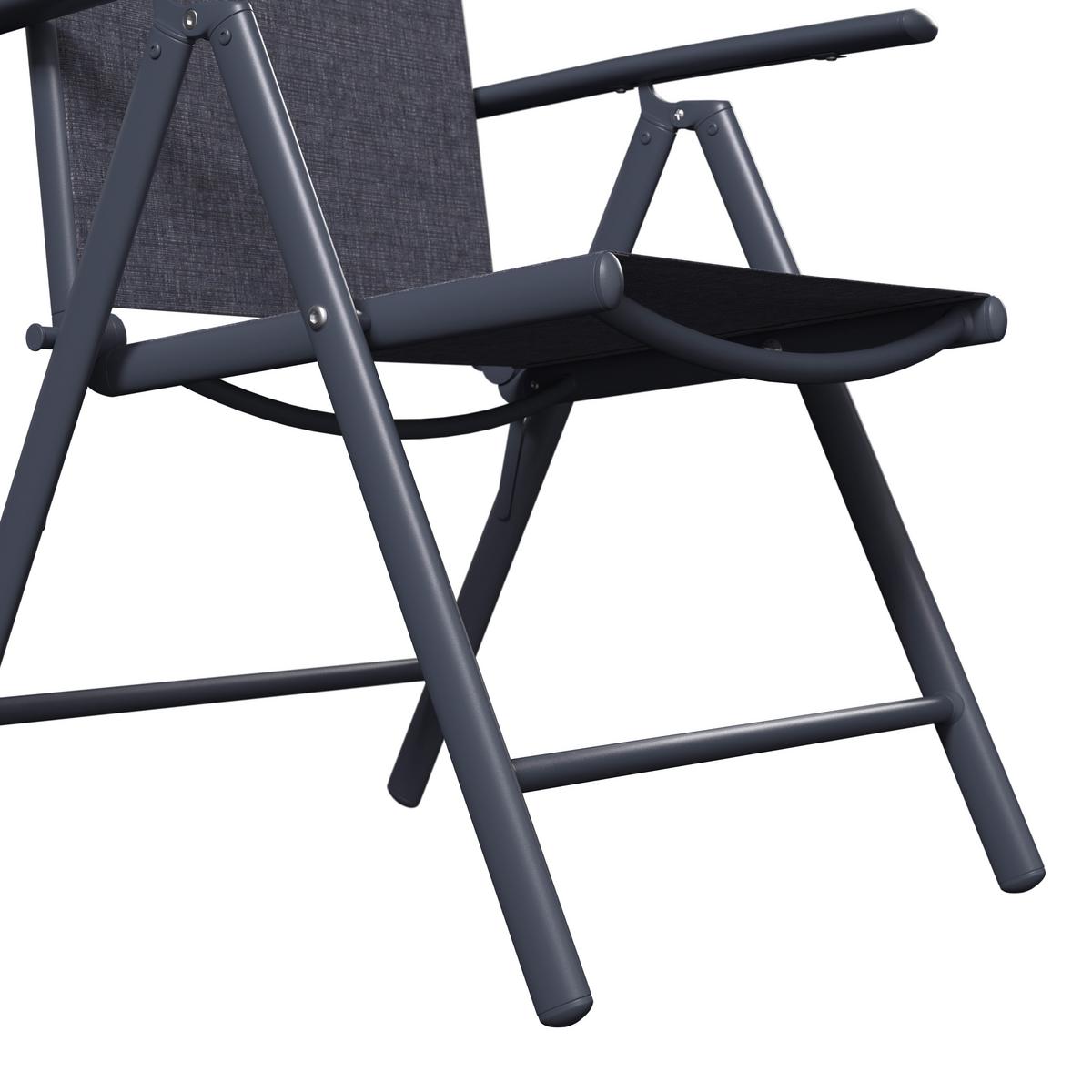 Vrtni Stol Niki, Antracit, Aluminij - temno siva/črna, Basics, kovina/umetna masa (56/106/54cm)