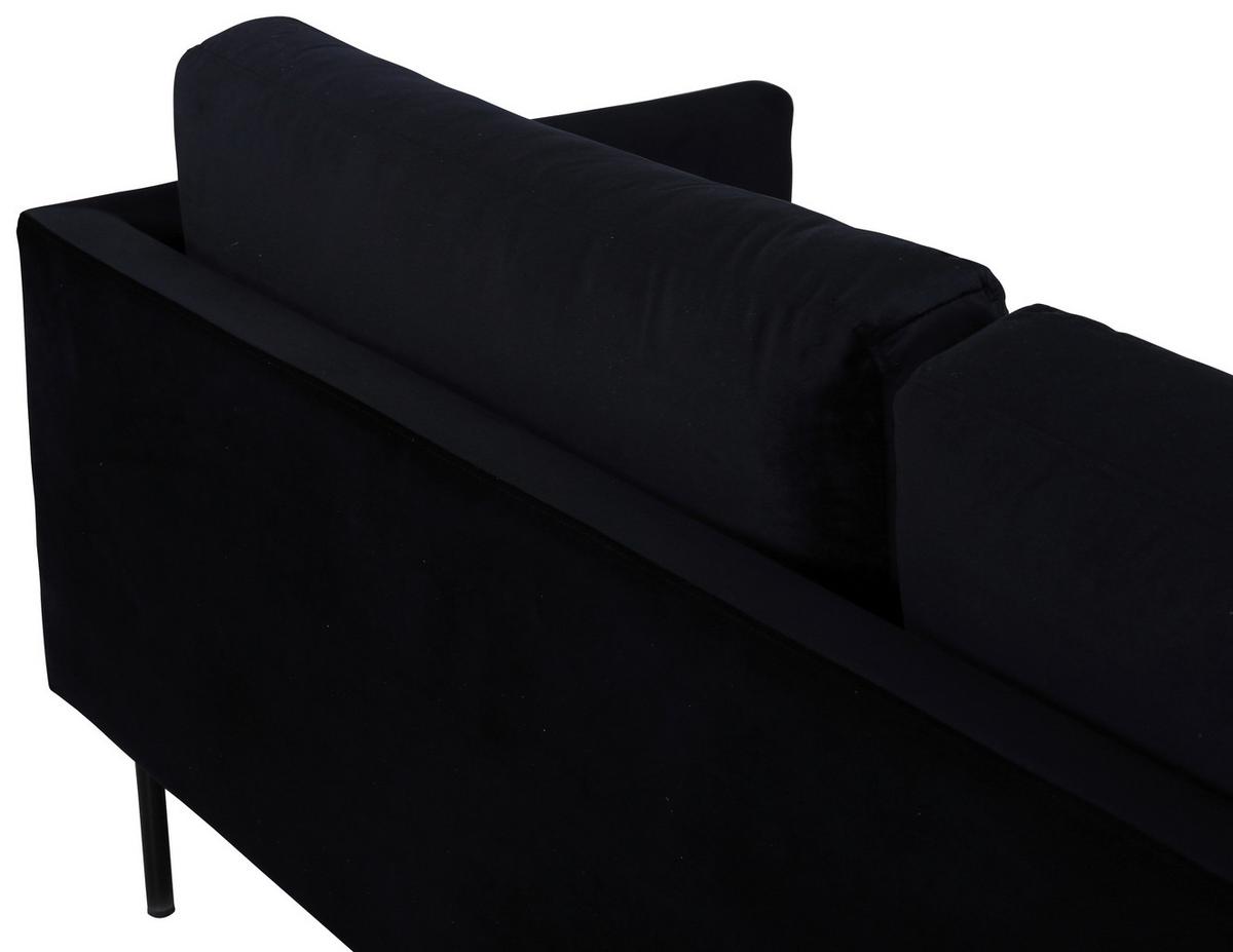 2-SITZER-SOFA ZOOM - Schwarz, Design, Textil/Metall (180/78/80cm) - Livetastic