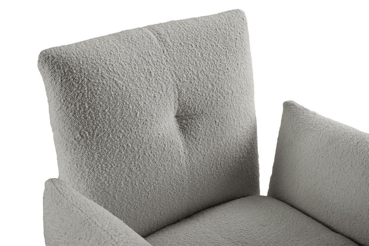 Naslanjač Bouclé, Svetlo Siva - črna/svetlo siva, Moderno, kovina/tekstil (73,5/87/64,5cm) - Livetastic