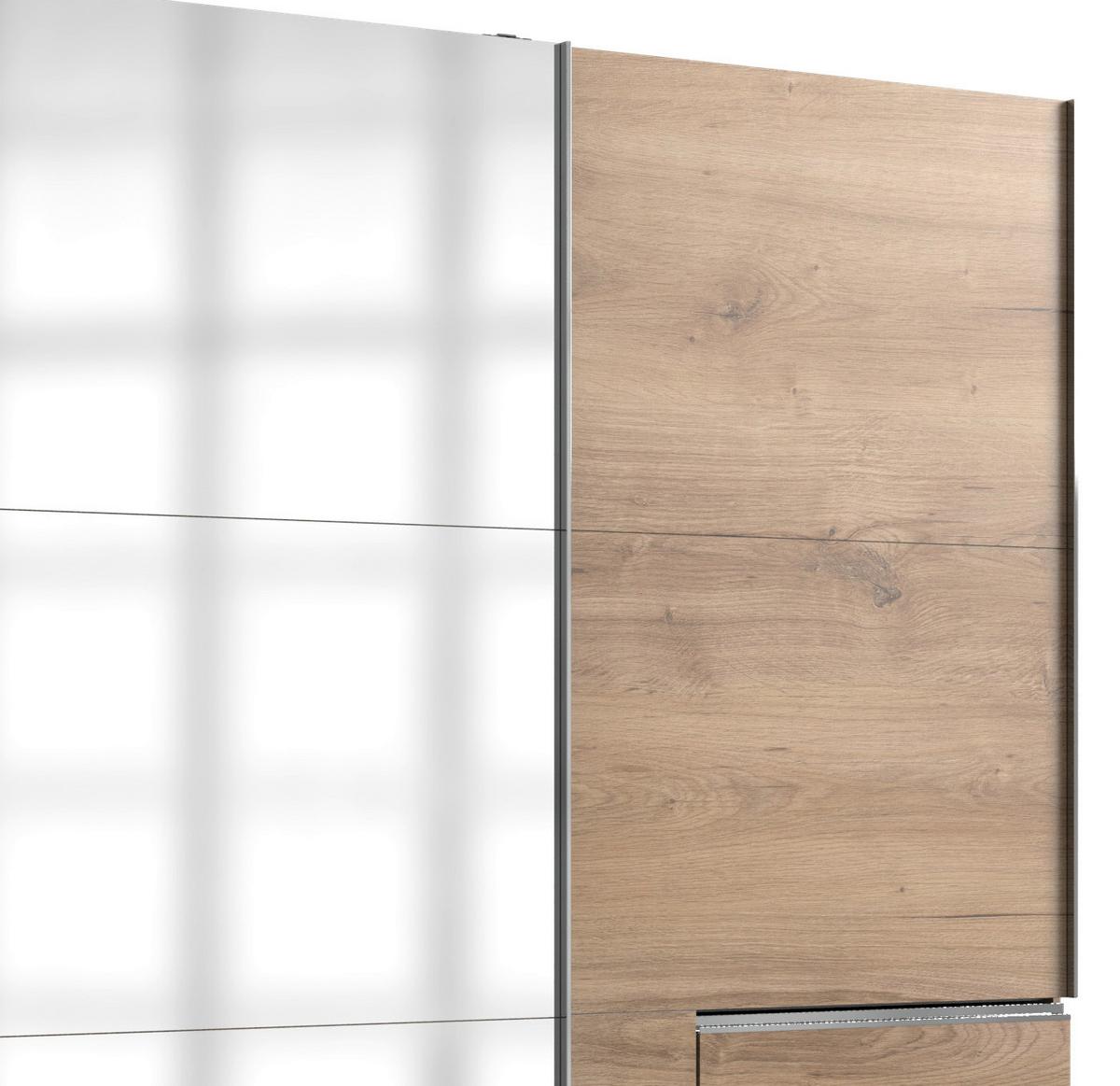 Ormar S Kliznim Vratima Level 36a - boje hrasta/boje kroma, Moderno, staklo/drvni materijal (300/216/65cm) - Modern Living