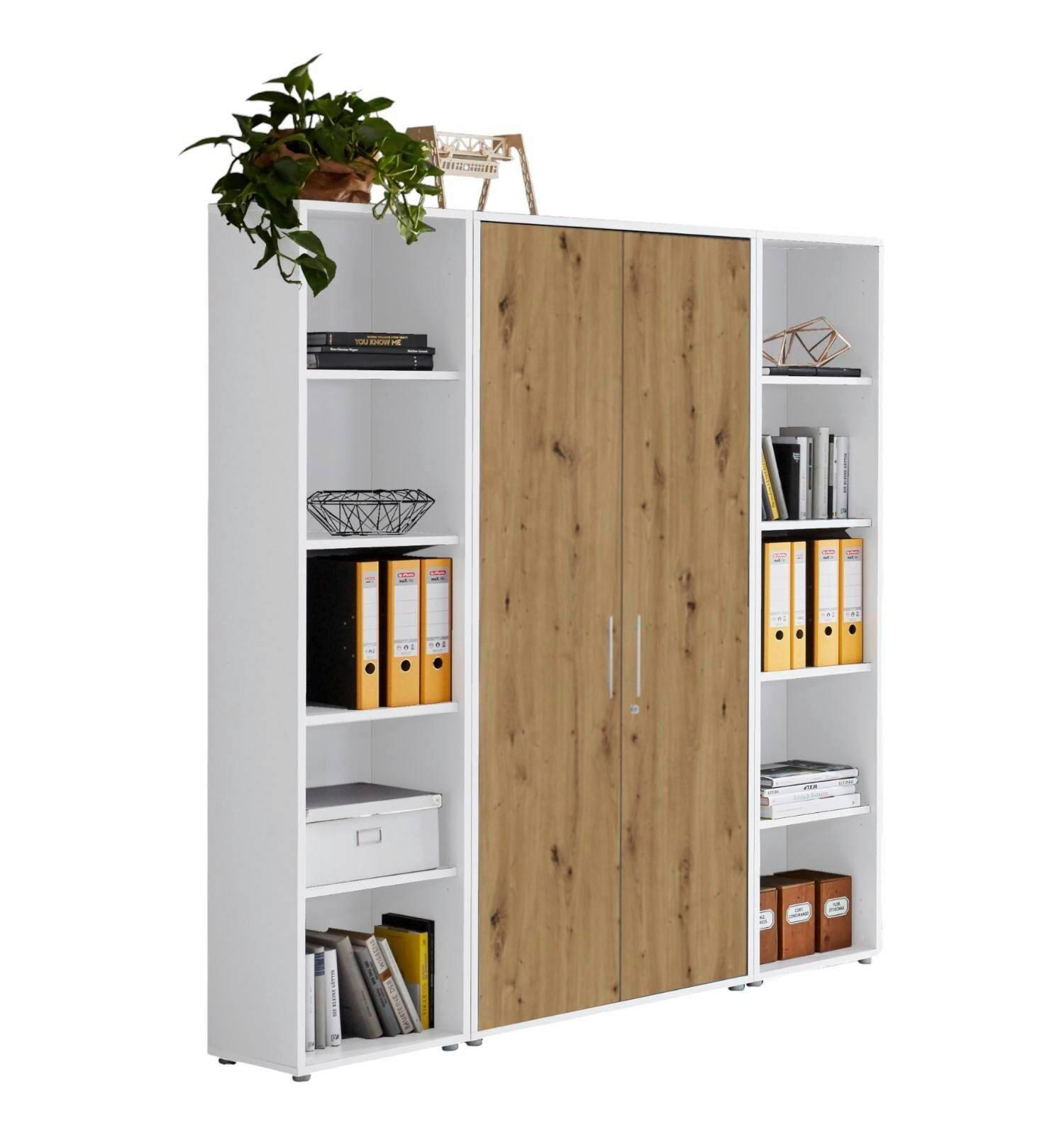 AKTENSCHRANK OFFICE EDITION - SW SET 3 - Eiche Artisan/Weiß, MODERN, Holzwerkstoff (172,6/185,6/33cm) - MID.YOU