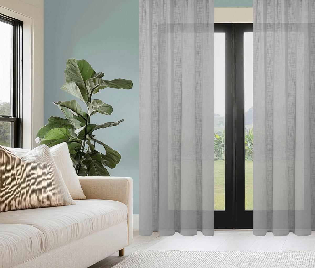 Fertigvorhang Softy Grau ca. 140x160cm - Grau, Basics, Textil (140cm)