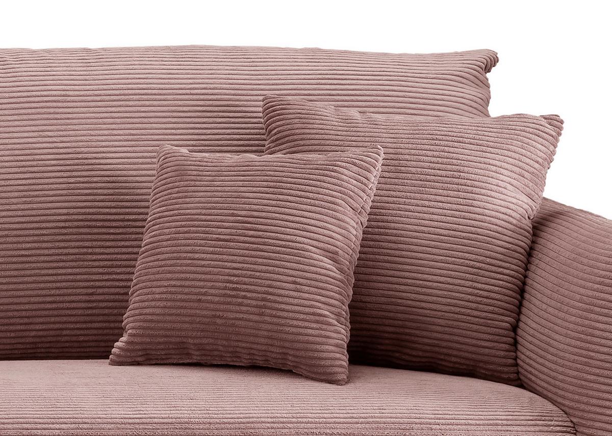 Sedežna Garnitura Vanilla, Roza - roza/črna, Design, kovina/tekstil (178/264-302cm) - Modern Living
