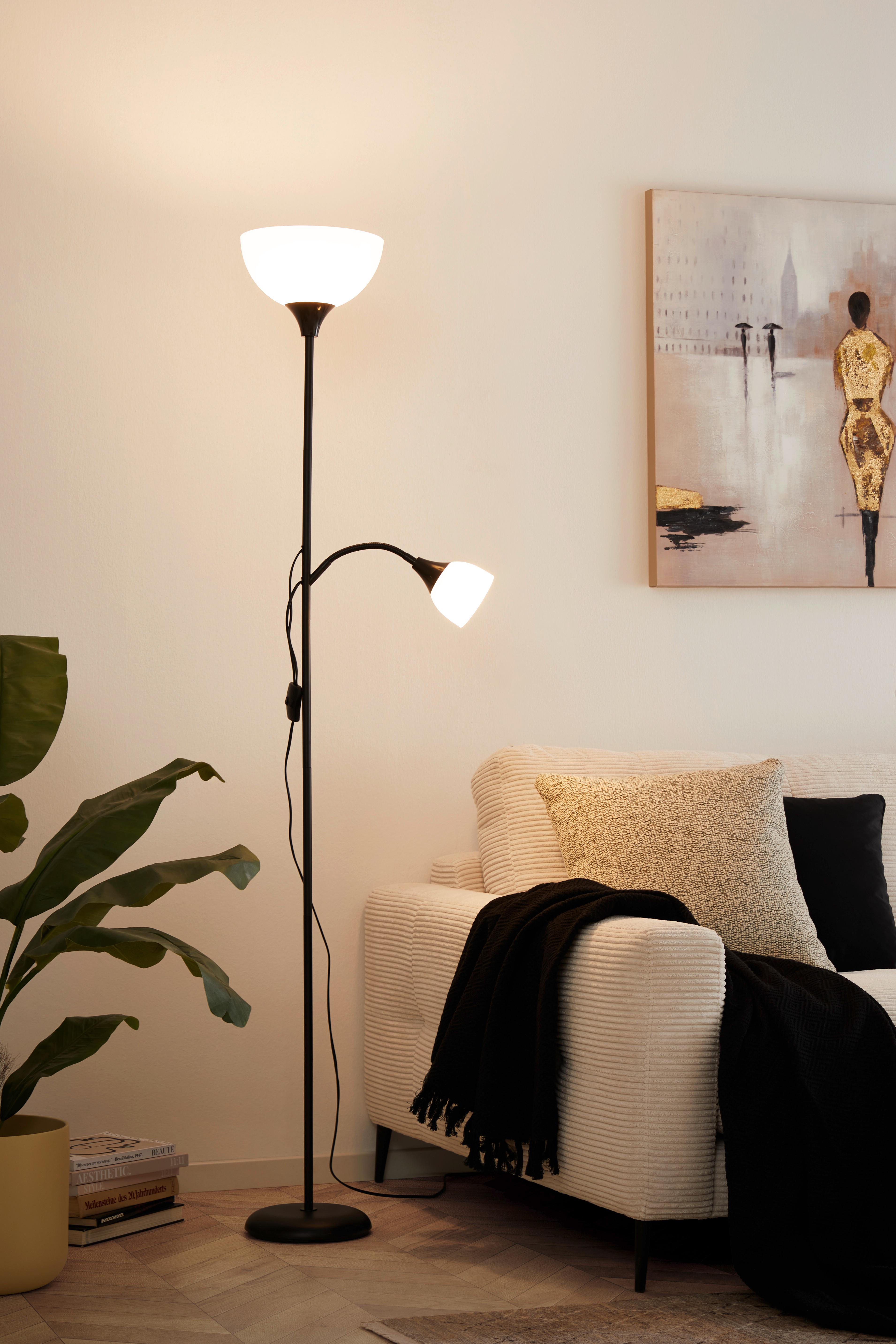 GOLVLAMPA VANESSA - vit/svart, Modern, metall/plast (42/21/180cm) - Mömax
