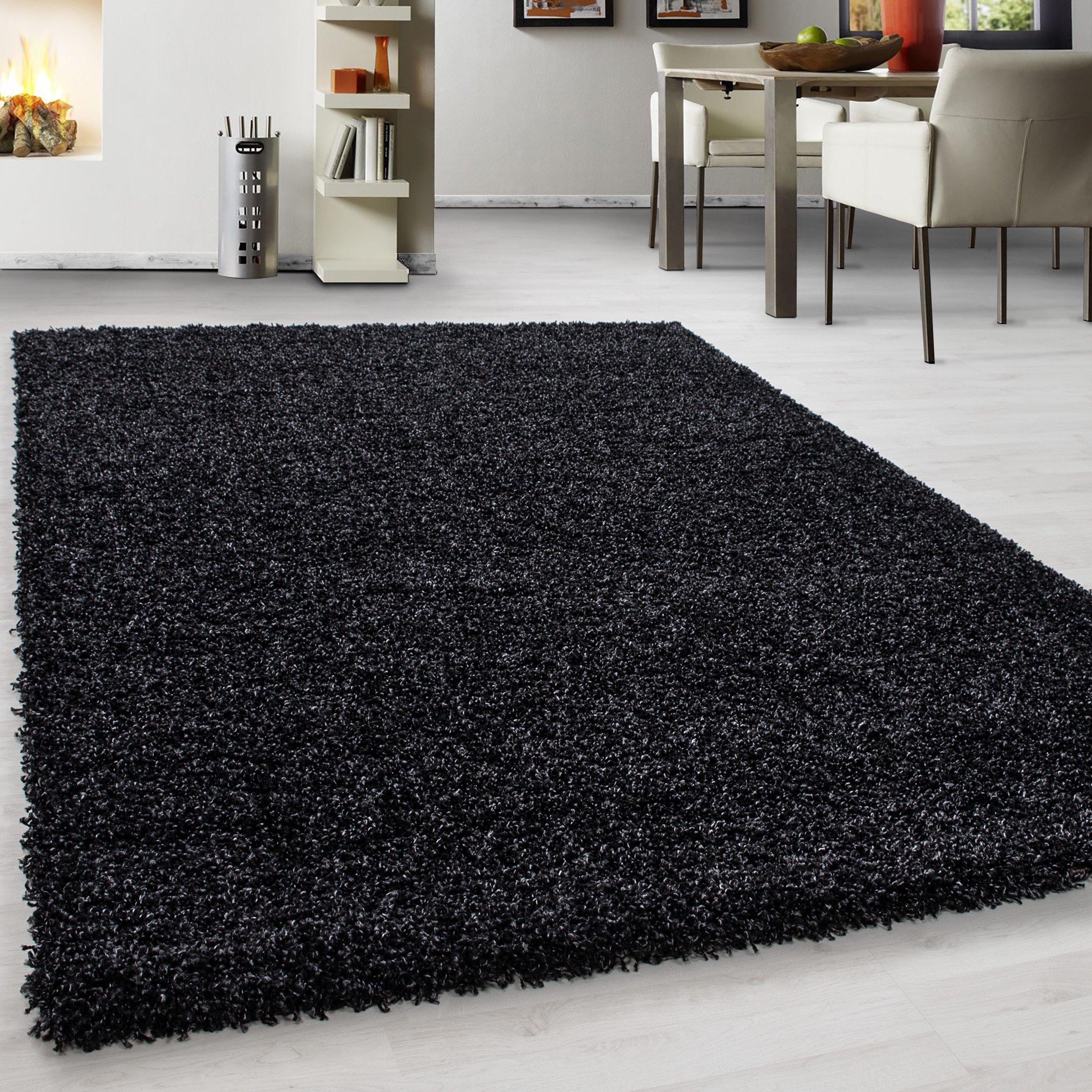 Hochflorteppich Life Anthrazit ca. 160x230cm - Anthrazit, KONVENTIONELL, Textil (160/230cm)