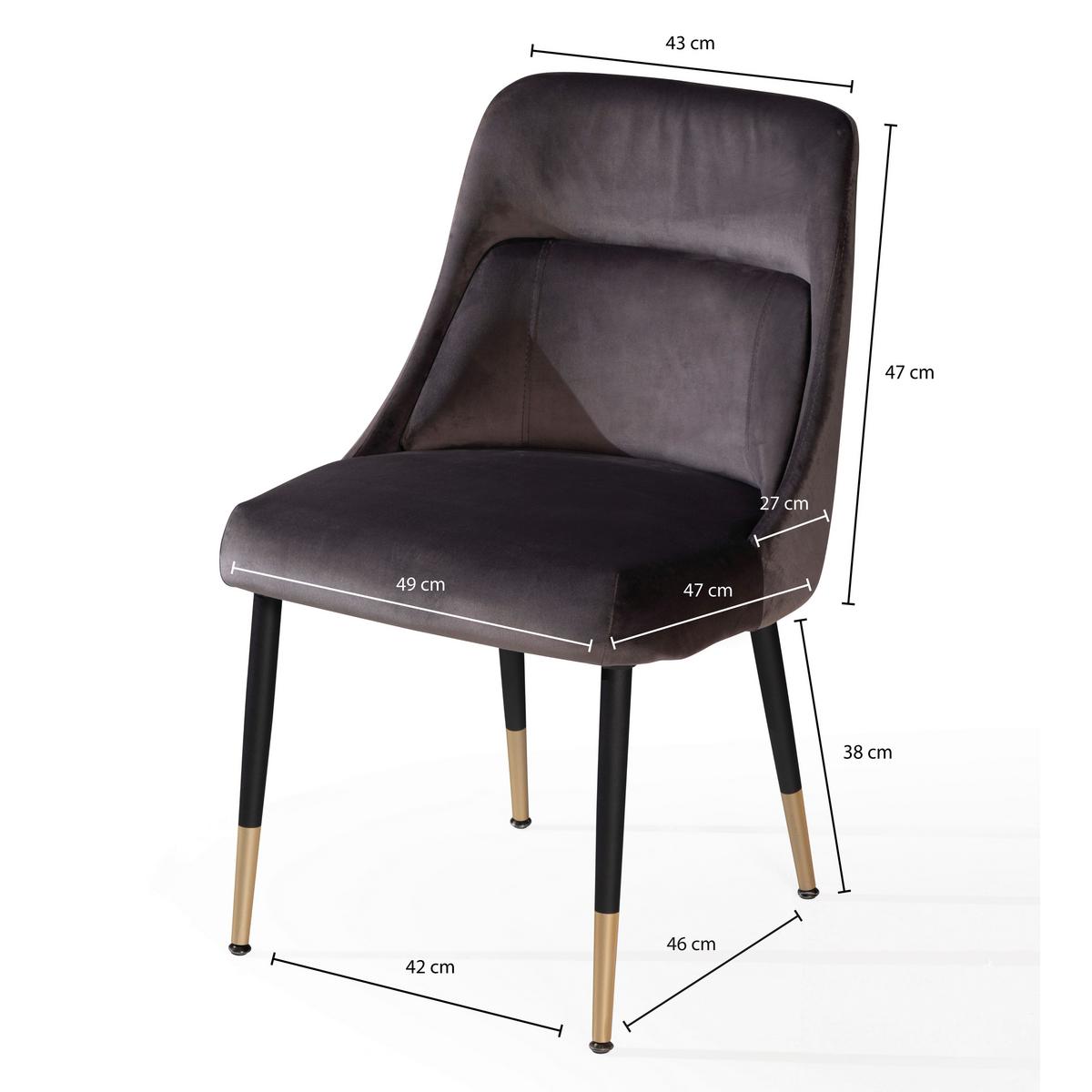 STUHL WL6.996 - Goldfarben/Schwarz, Design, Textil/Metall (49/85/56cm) - Livetastic