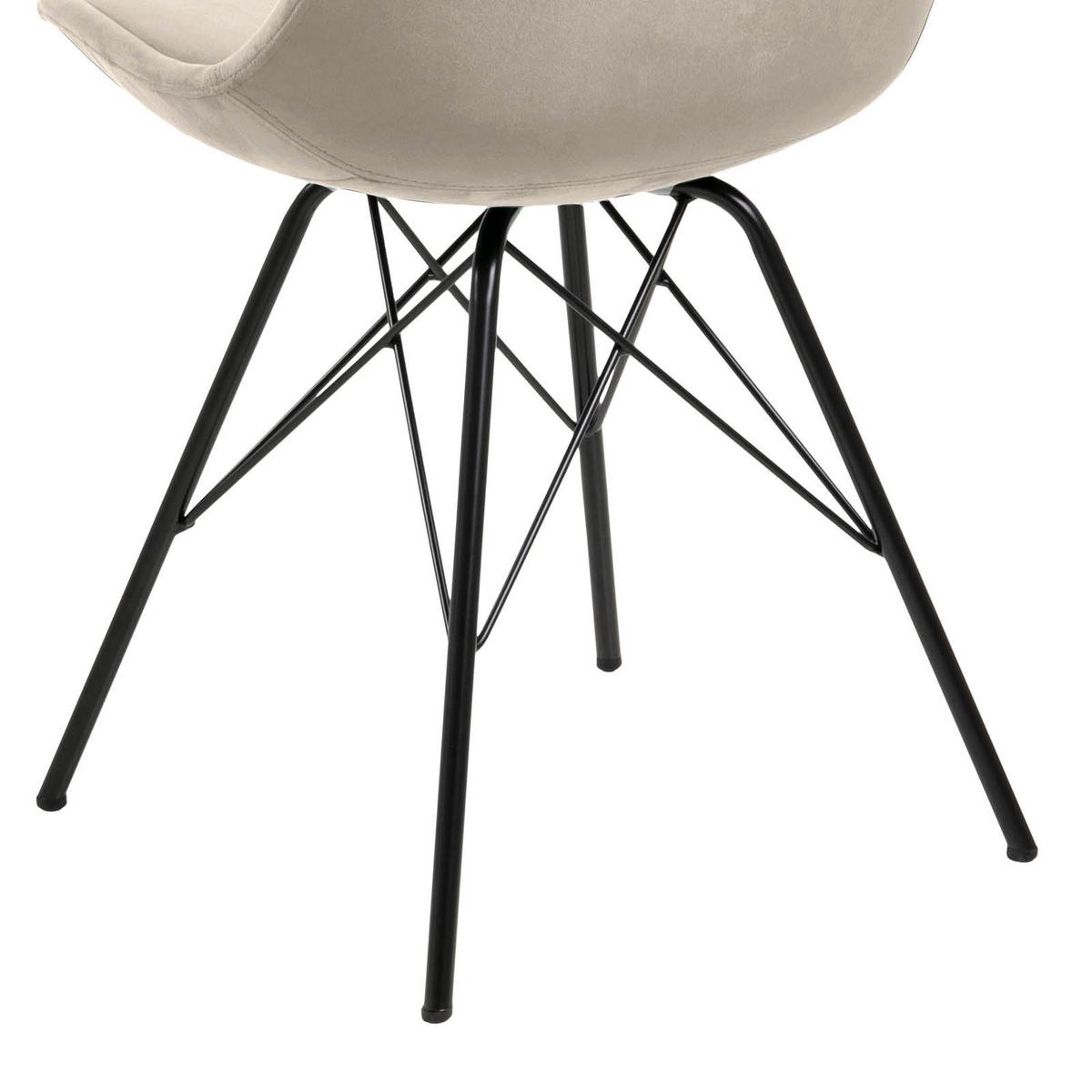 KRZESŁO ERIS - czarny/kolor piaskowy, Trend, metal/tkanina (48,5/85,5/54cm) - Carryhome