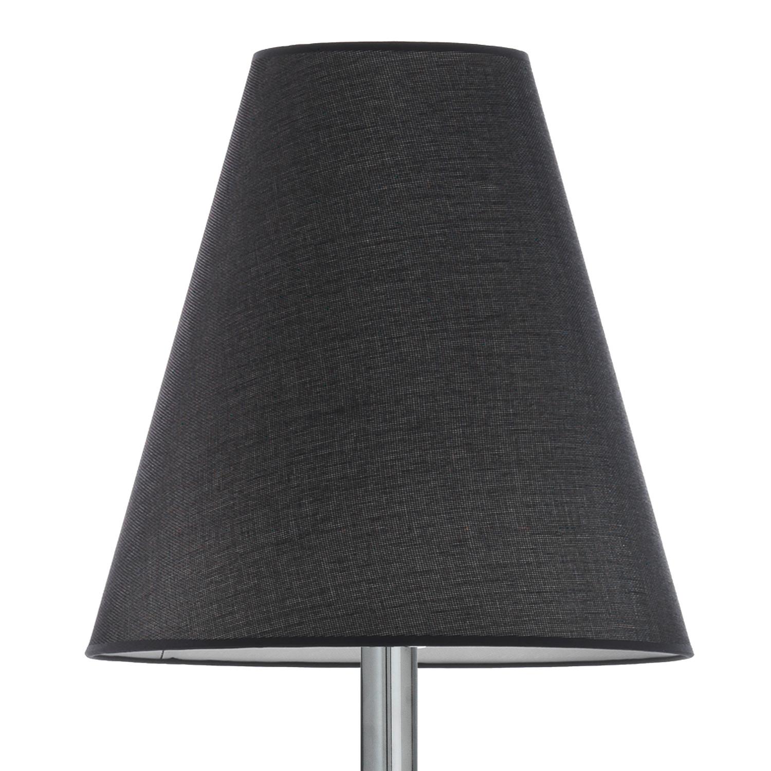 Tischleuchte Richard Nero Schwarz/Chrom max. 22 Watt - Chromfarben/Schwarz, KONVENTIONELL, Textil/Metall (20/54cm)