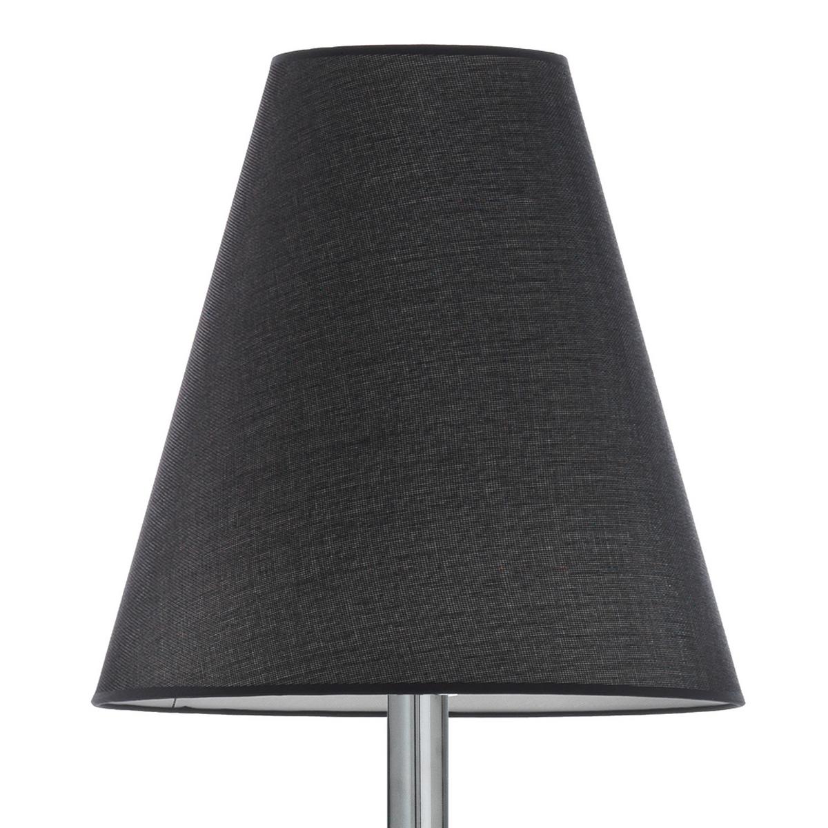Tischleuchte Richard Nero Schwarz/Chrom max. 22 Watt - Chromfarben/Schwarz, KONVENTIONELL, Textil/Metall (20/54cm)