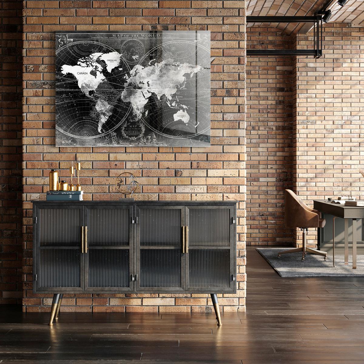 Glasbild Schwarz/Weiß ca. 120x80cm - Schwarz/Weiß, Basics, Glas/Papier (120/80cm)