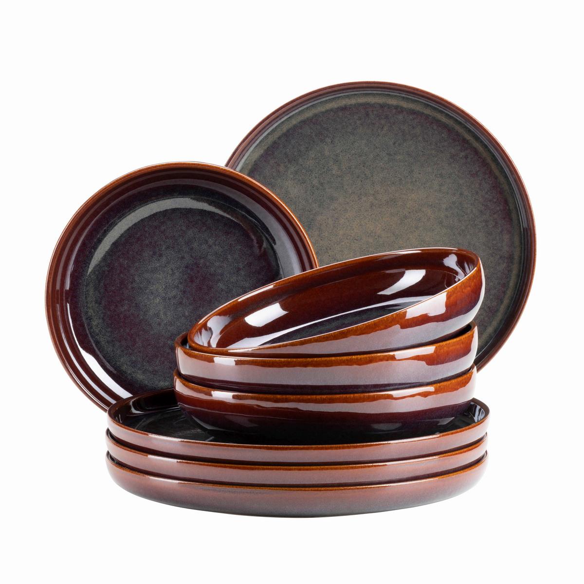 TAFELSERVICE ELINA UNO - Rotbraun, Basics, Keramik - Mäser