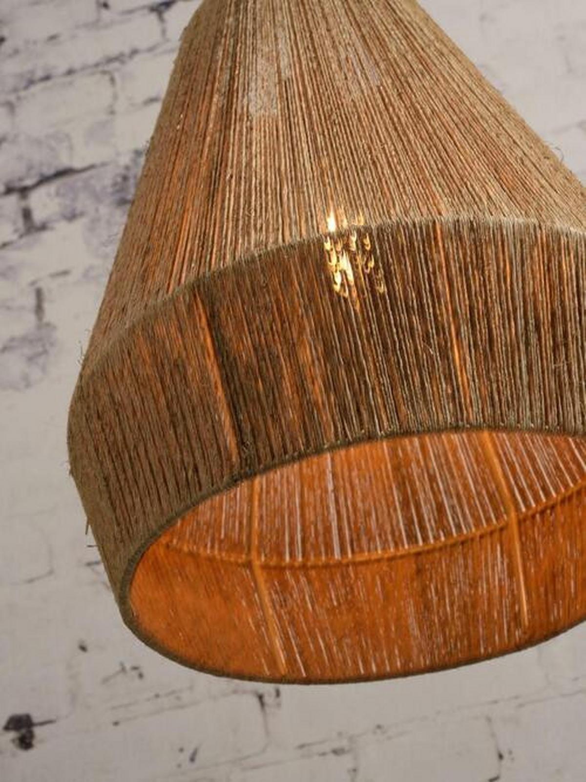 Függőlámpa Iguazu/h45/n - fekete/világosbarna, Natur, műanyag/természetes anyagok (40/47cm) - Good & Mojo