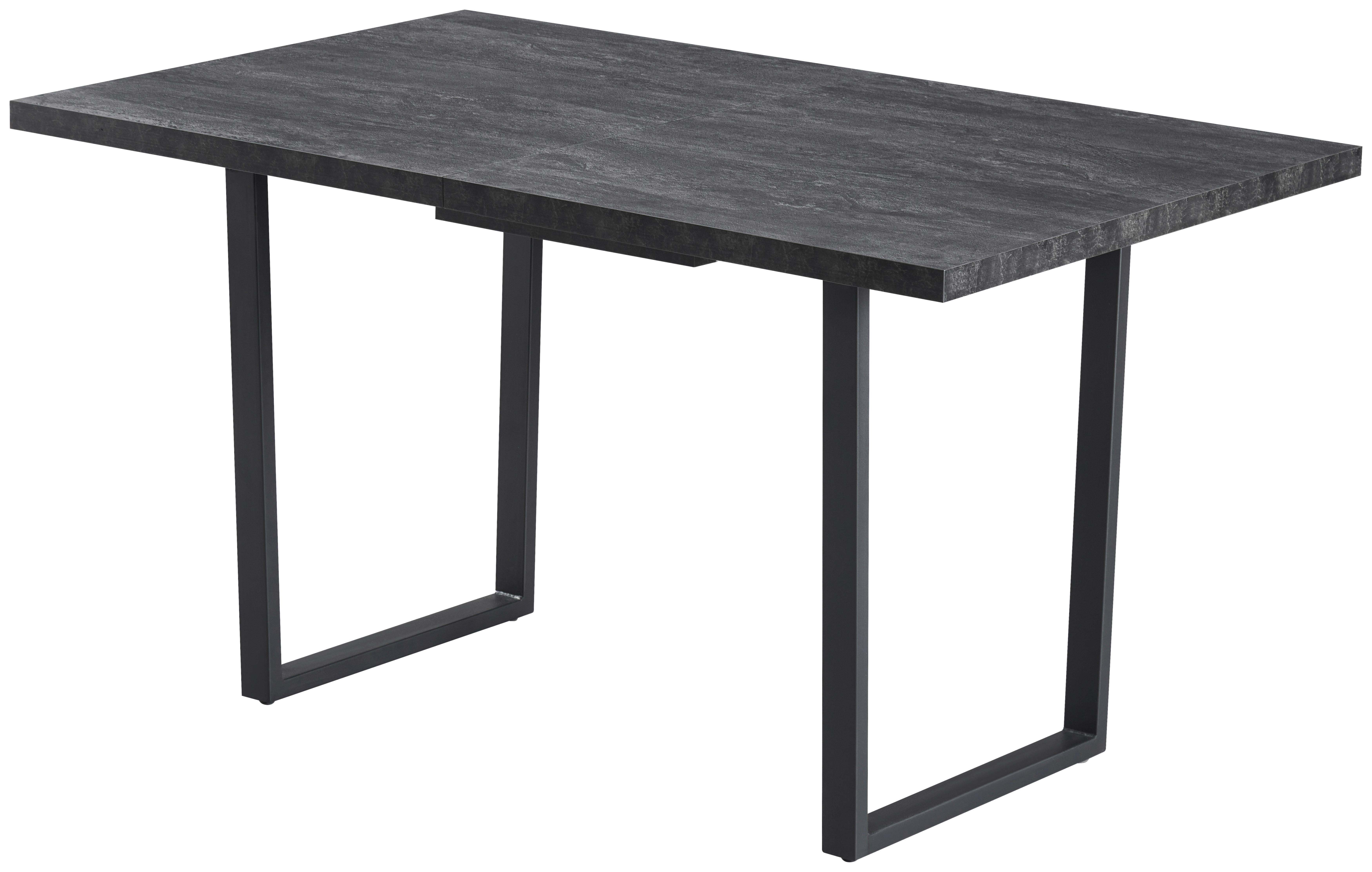 UTDRAGBART BORD NILS 2 -TOP- - mörkgrå/svart, Design, metall/trämaterial (140-180/85/76cm) - Mömax
