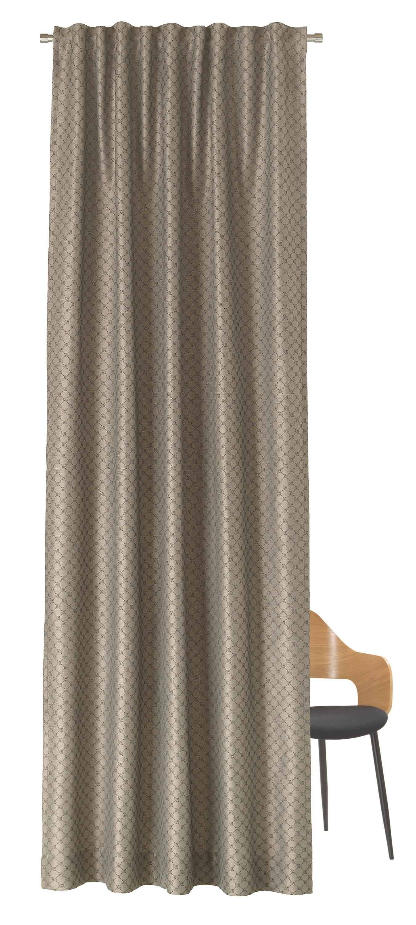 ZASŁONA GOTOWA J-CLASSIC - brązowy, Basics, tkanina (130/250cm) - Joop!