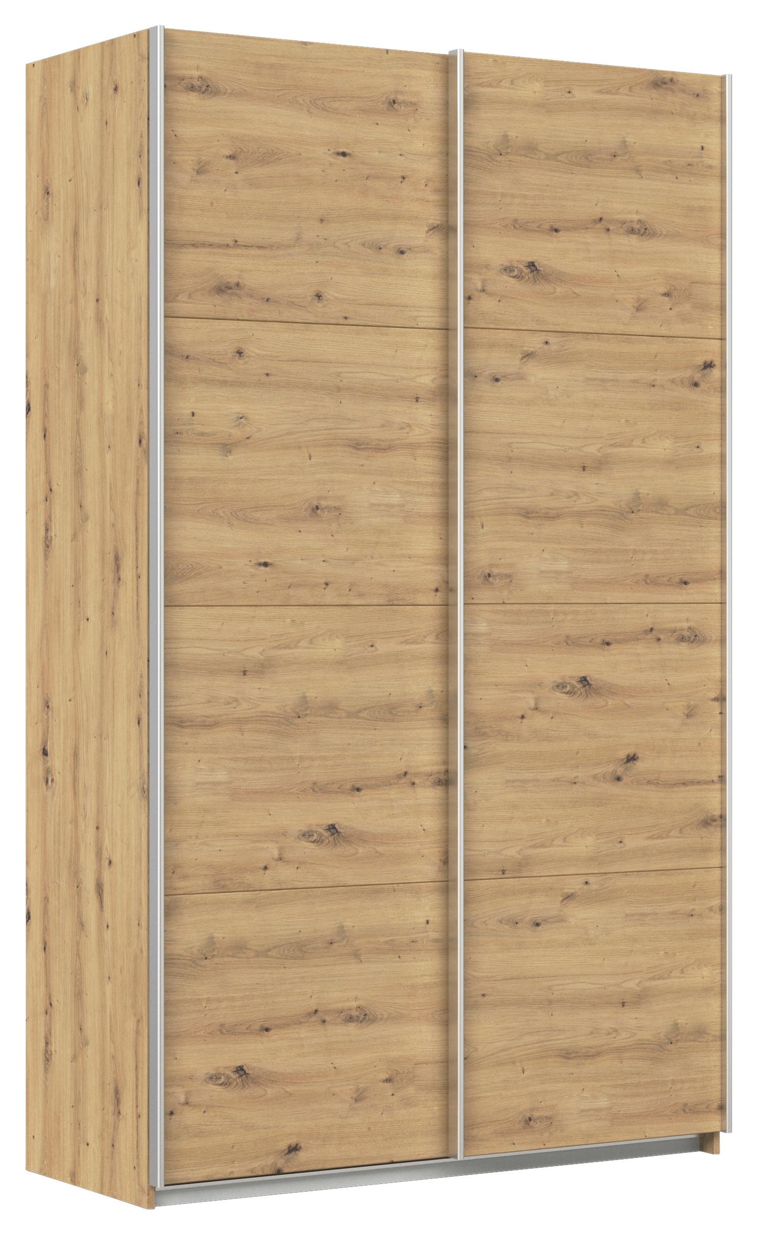 Ormar S Kliznim Vratima Feldkirch - hrast Artisan/boje aluminija, Moderno, drvni materijal/metal (136/229/62cm)