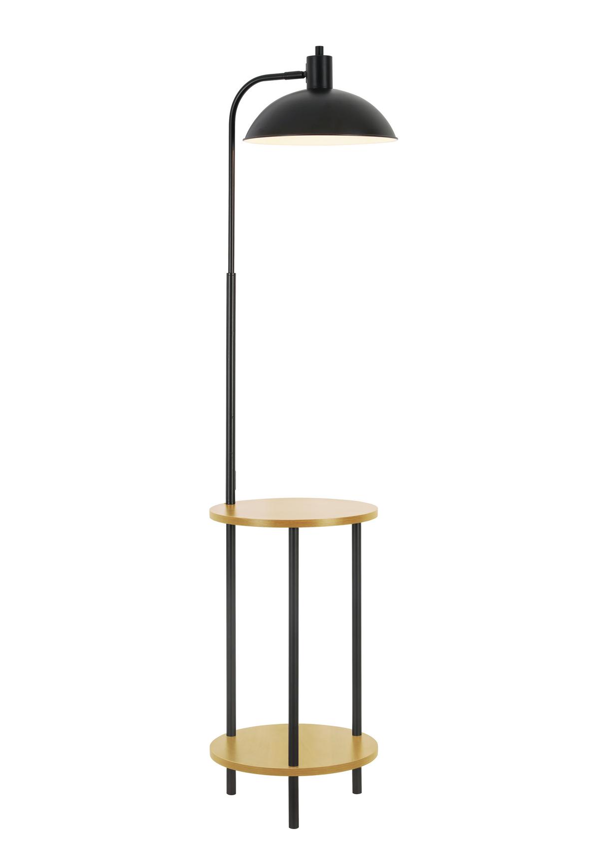 Állólámpa Tablem - tölgyfa színű/fekete, Modern, fa/fém (33/146cm) - Premium Living