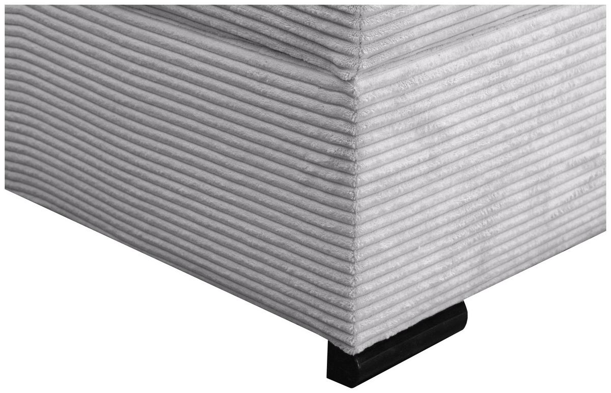 Boxspringbett Malaga ohne Fußteil Grau ca. 160x200cm - Silberfarben/Hellgrau, KONVENTIONELL, Holz/Holzwerkstoff (160/200cm) - Premium Living