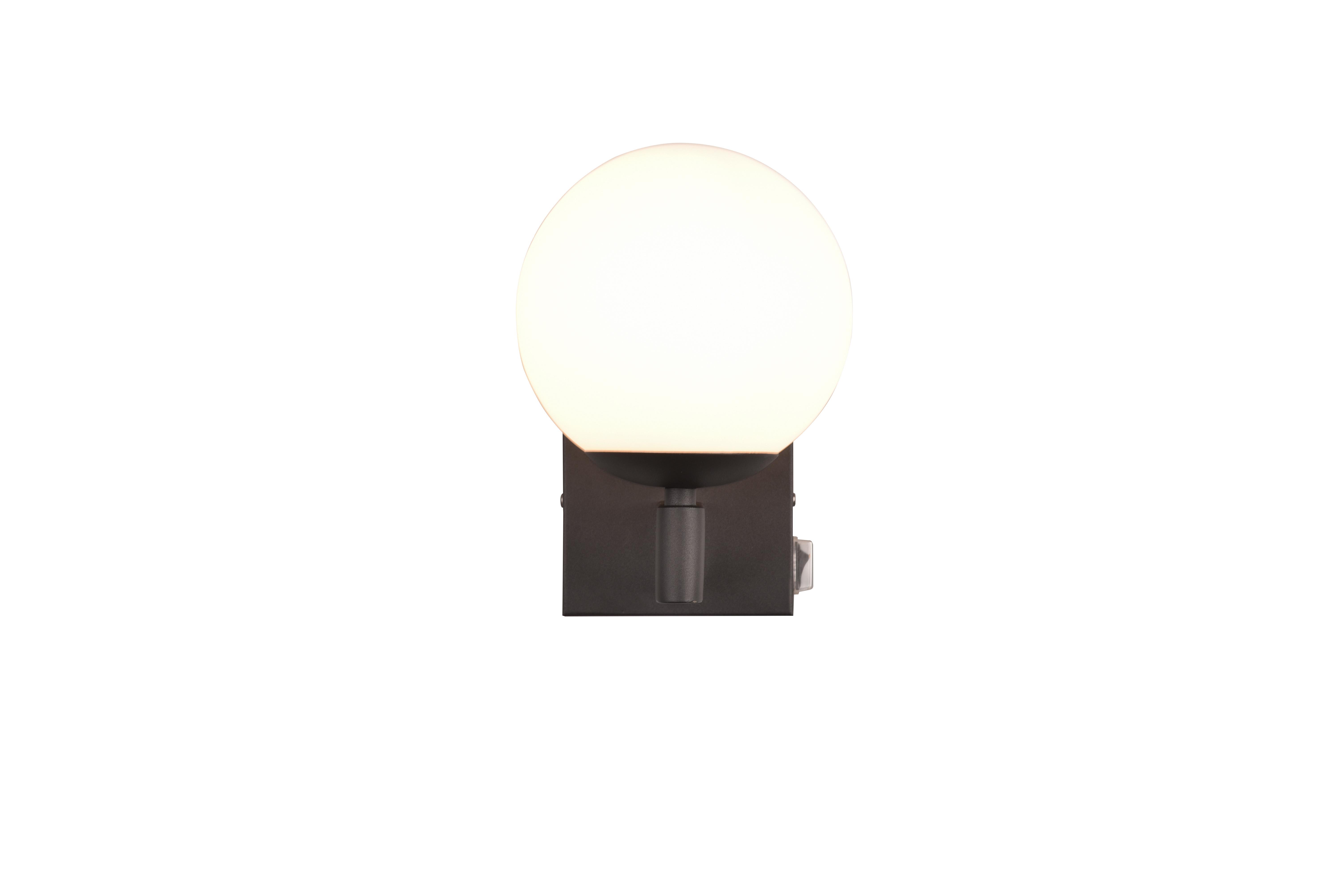 Wandleuchte Kula Schwarz max. 10 Watt - Schwarz/Weiß, MODERN, Glas/Metall (14/20cm) - Trio Leuchten
