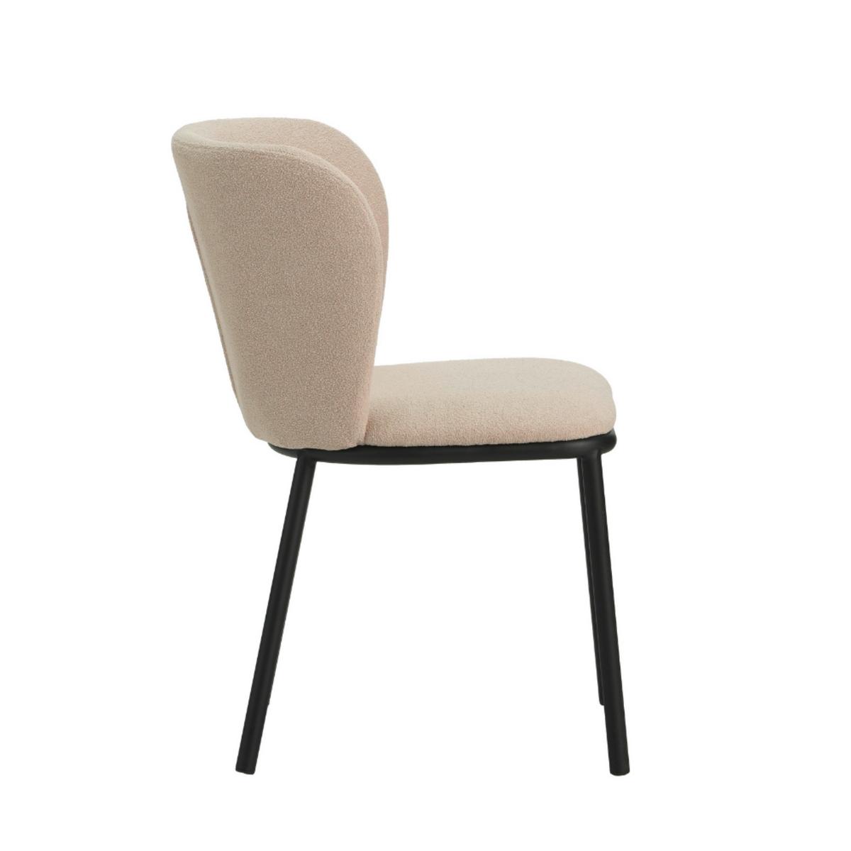 Stuhl-Set Bourges Beige - Beige/Schwarz, MODERN, Textil/Metall (52/80/44cm) - MID.YOU