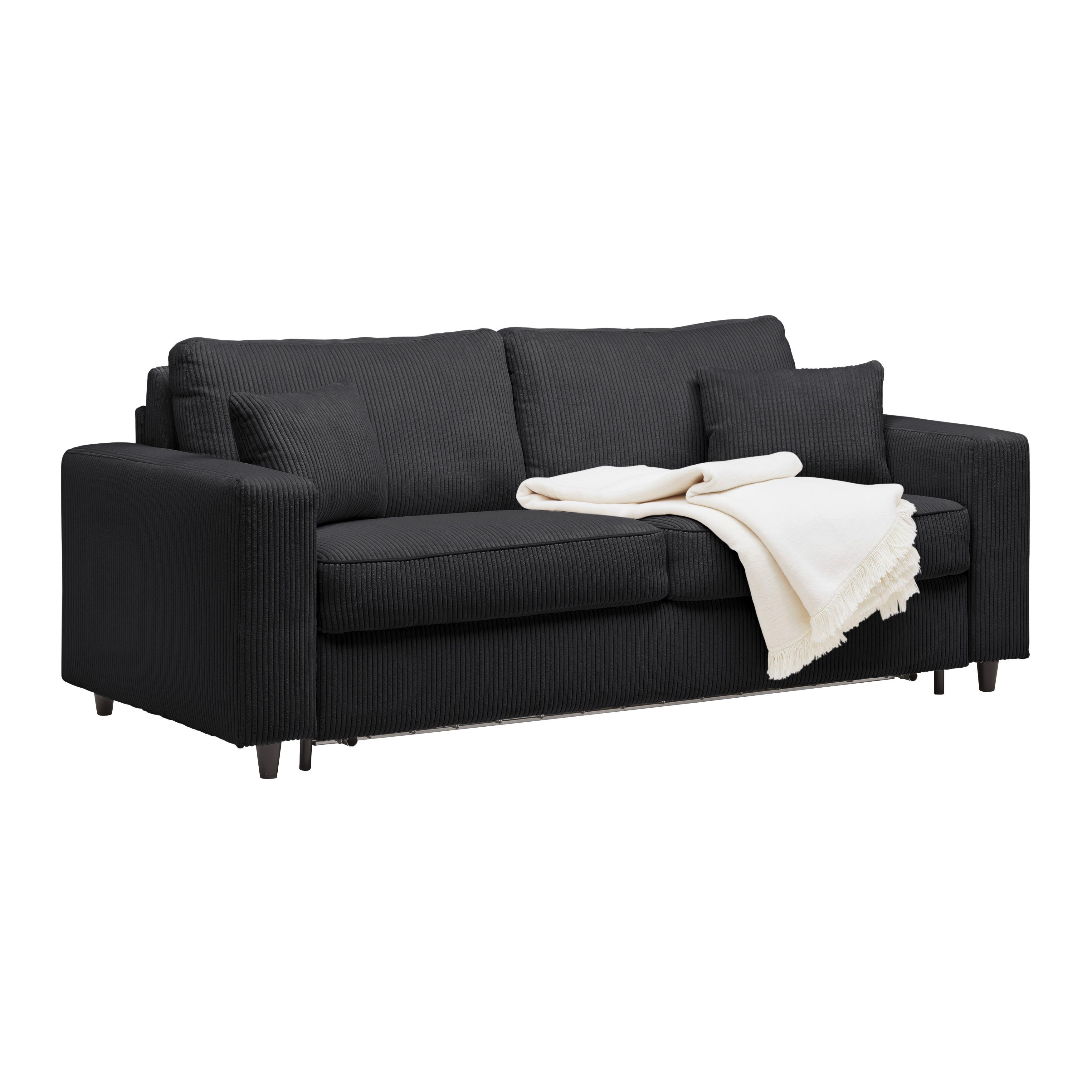 BÄDDSOFFA AGNETA -BASED- - svart, Modern, trä/textil (200/83/97cm) - Based
