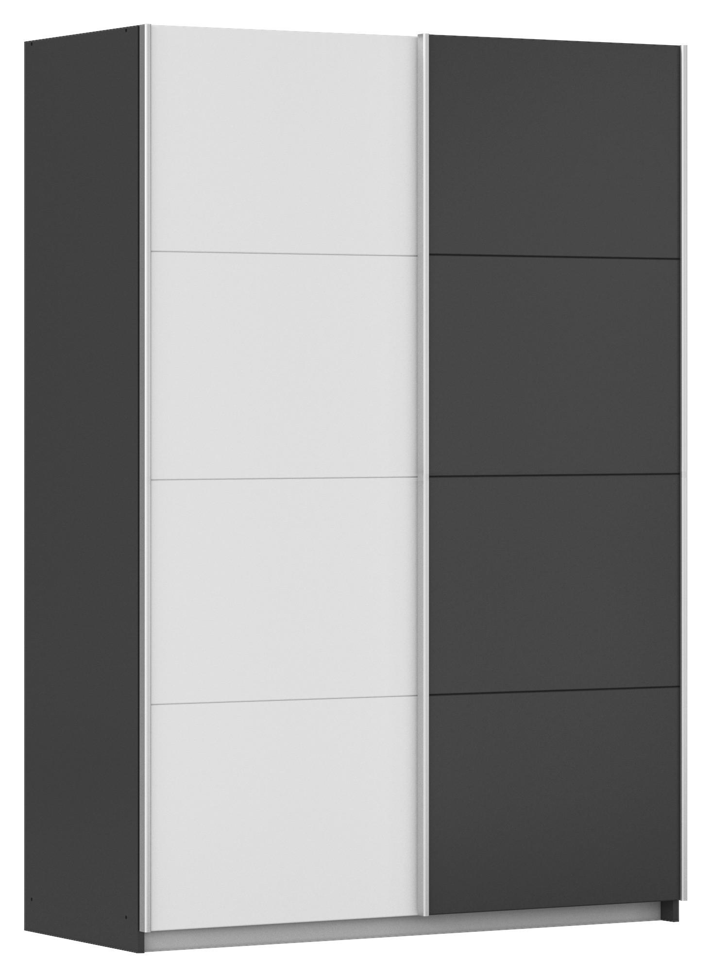 Ormar S Kliznim Vratima Subito - bijela/boje grafita, Moderno, drvni materijal/metal (136/197/61cm) - Modern Living