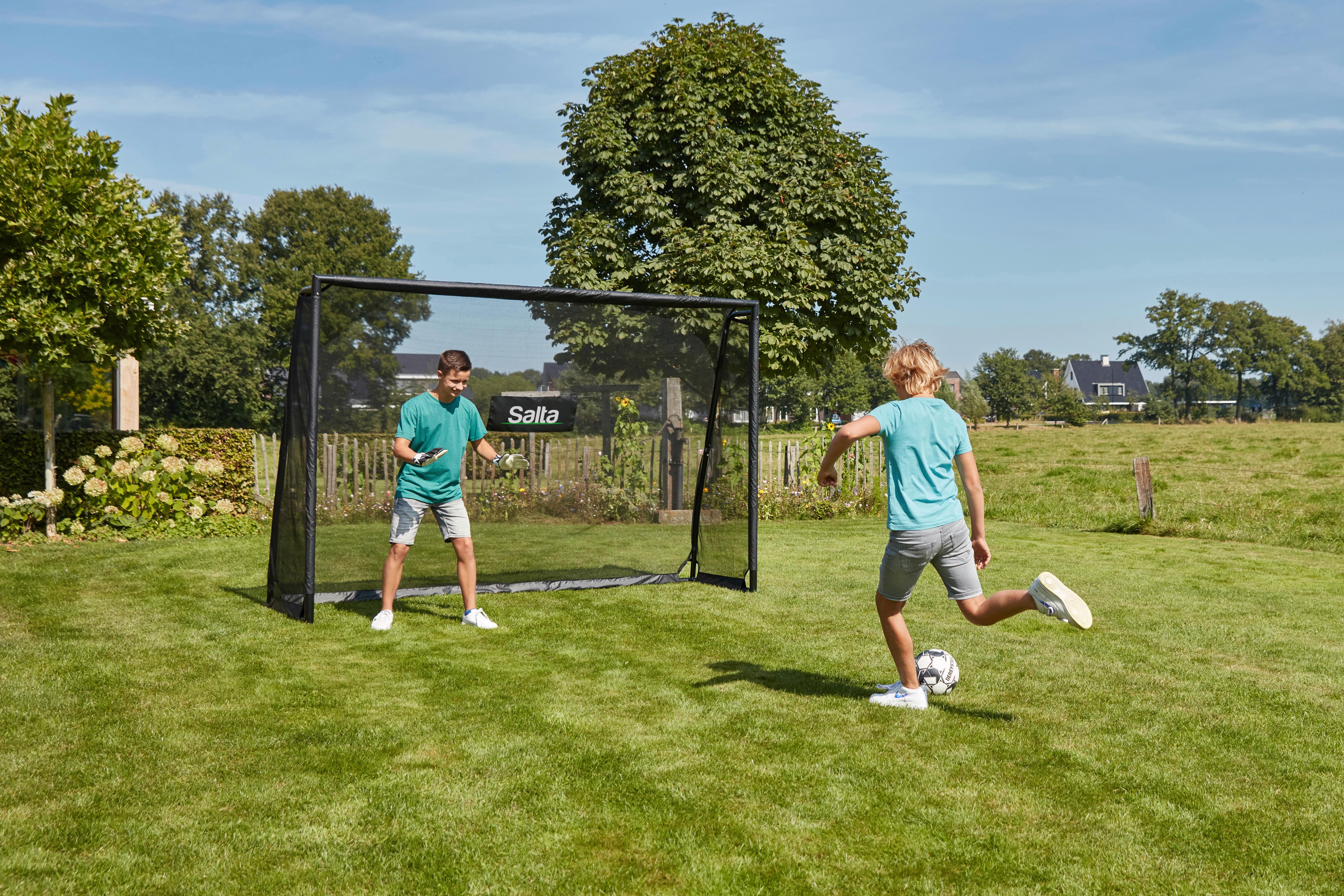FUßBALLTOR SALTA LEGEND MIT TORWAND - Schwarz, KONVENTIONELL, Kunststoff/Metall (300/200/90cm) - Salta