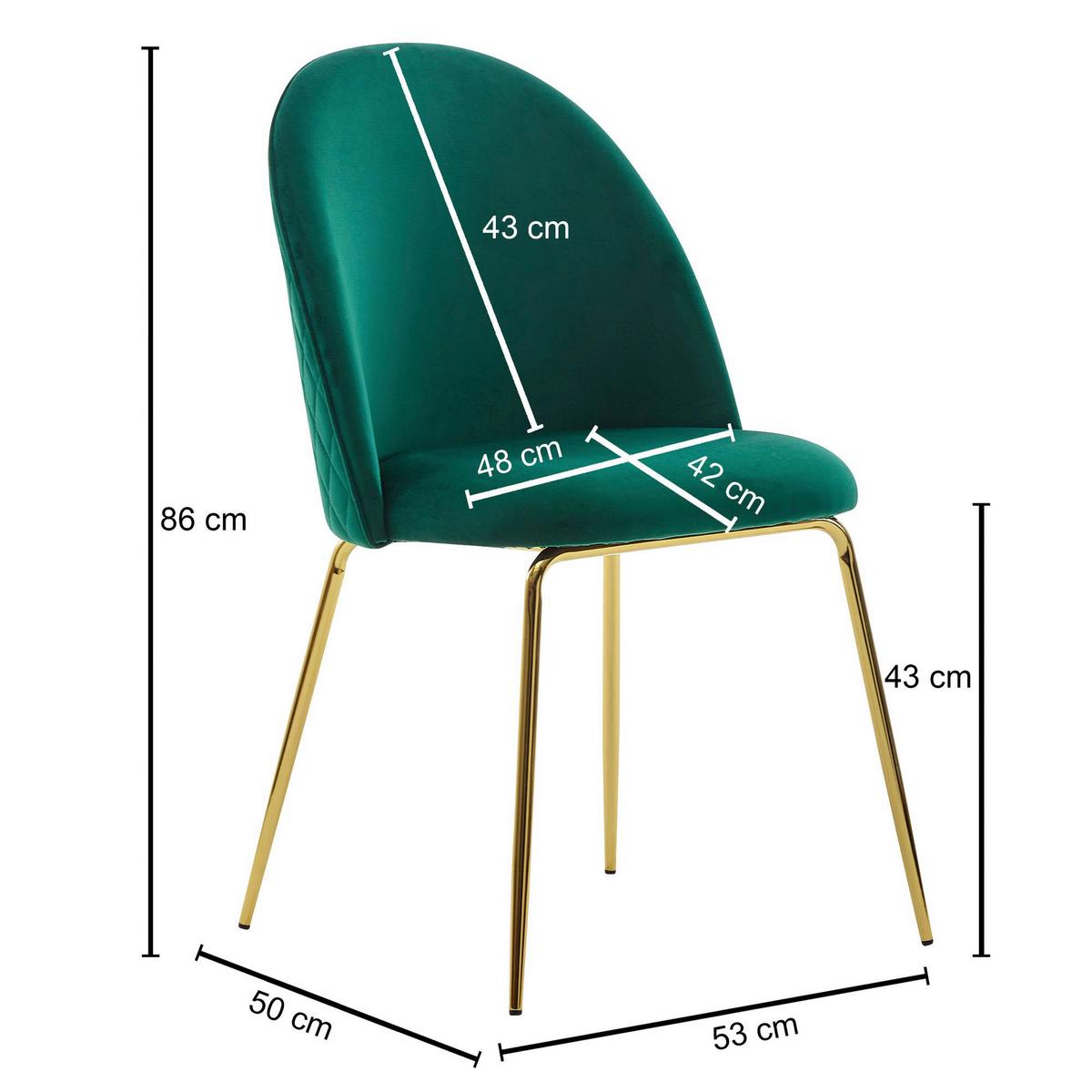 Set Stolov Wl6.403 - zlate barve/zelena, Moderno, kovina/tekstil (53/86/50cm) - MID.YOU