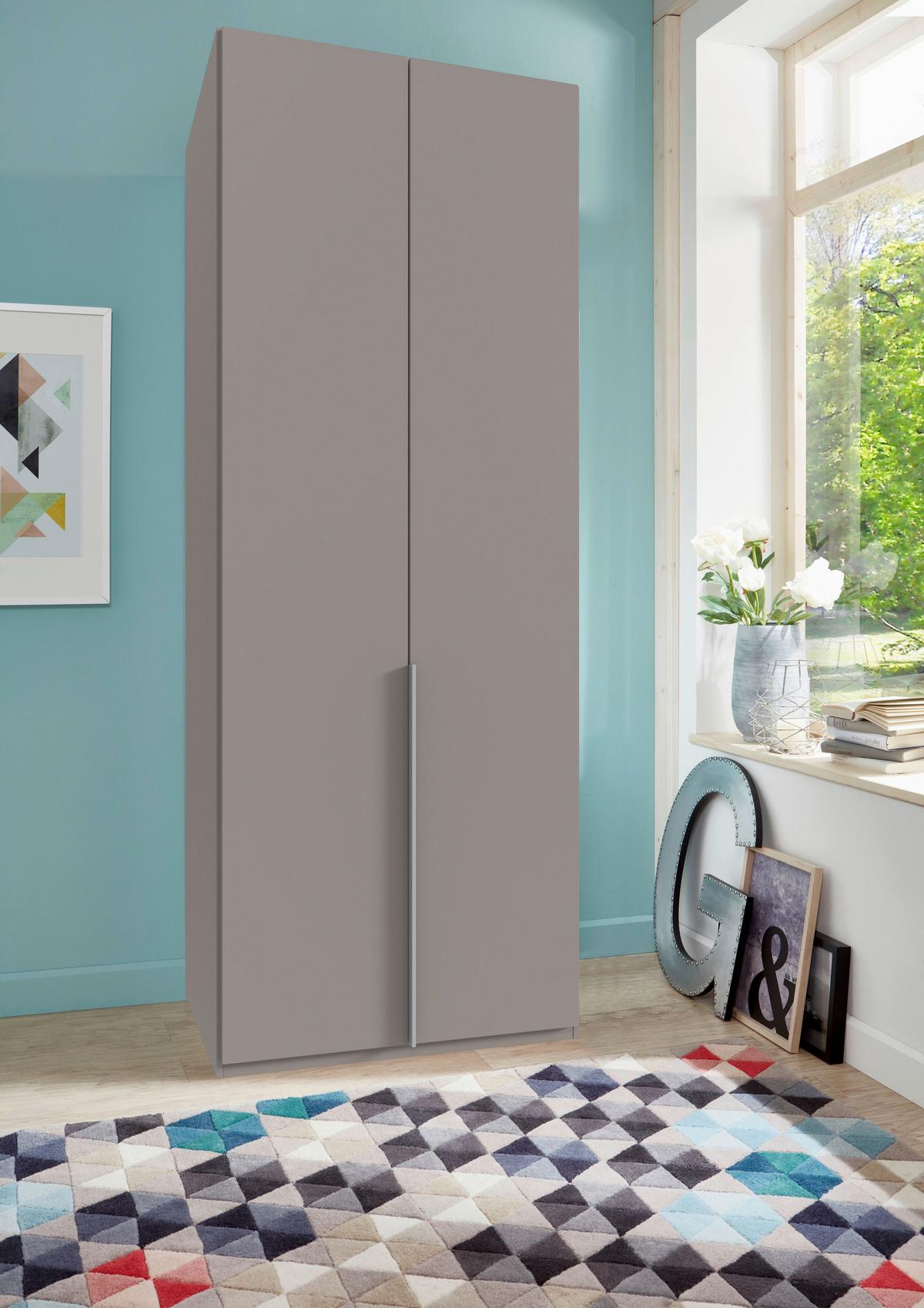 SZAFA UCHYLNA NEW YORK A - sahara/kolor aluminiowy, Modern, materiał drewnopochodny/metal (90/236/58cm) - MID.YOU