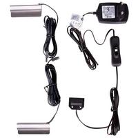 Üvegpolc Világítás Szett LED Üvegpolc Világítás, 2 Db - antracit, Modern, fém (6/2/1cm)