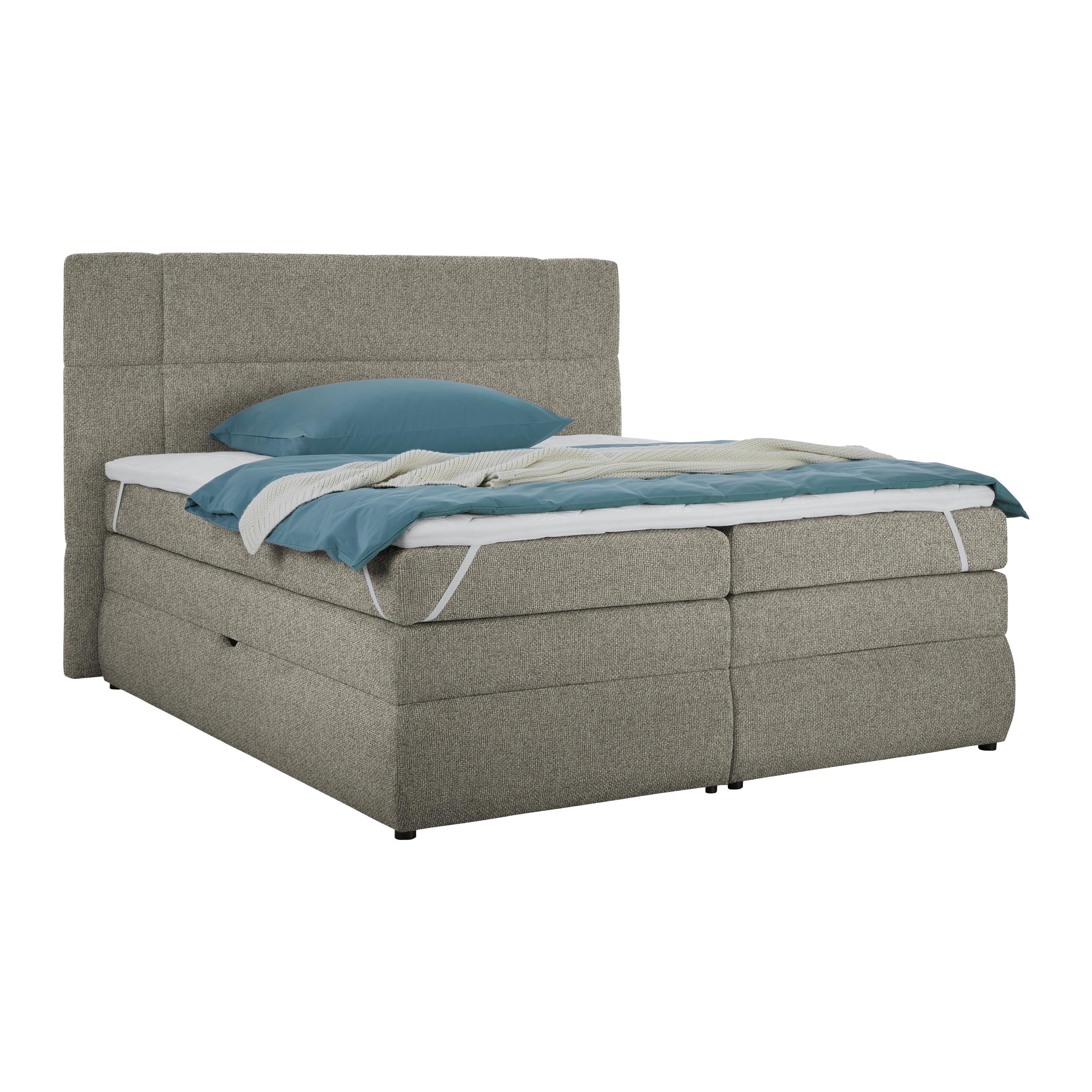 Boxspringbett Palace Greige ca. 160x200cm - Greige, KONVENTIONELL, Kunststoff/Textil (160/200cm) - Premium Living