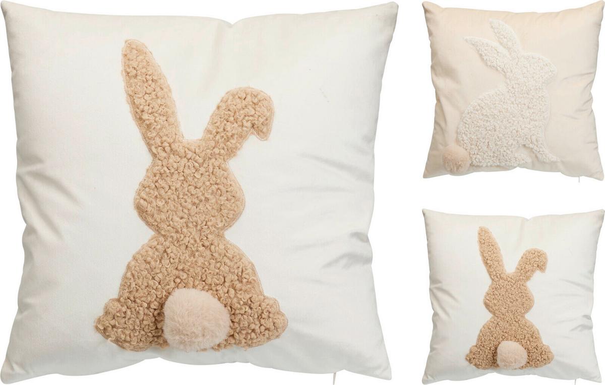 Díszpárna Rabbit 40/40 - bézs/elefántcsont, Basics, textil (40/40cm)