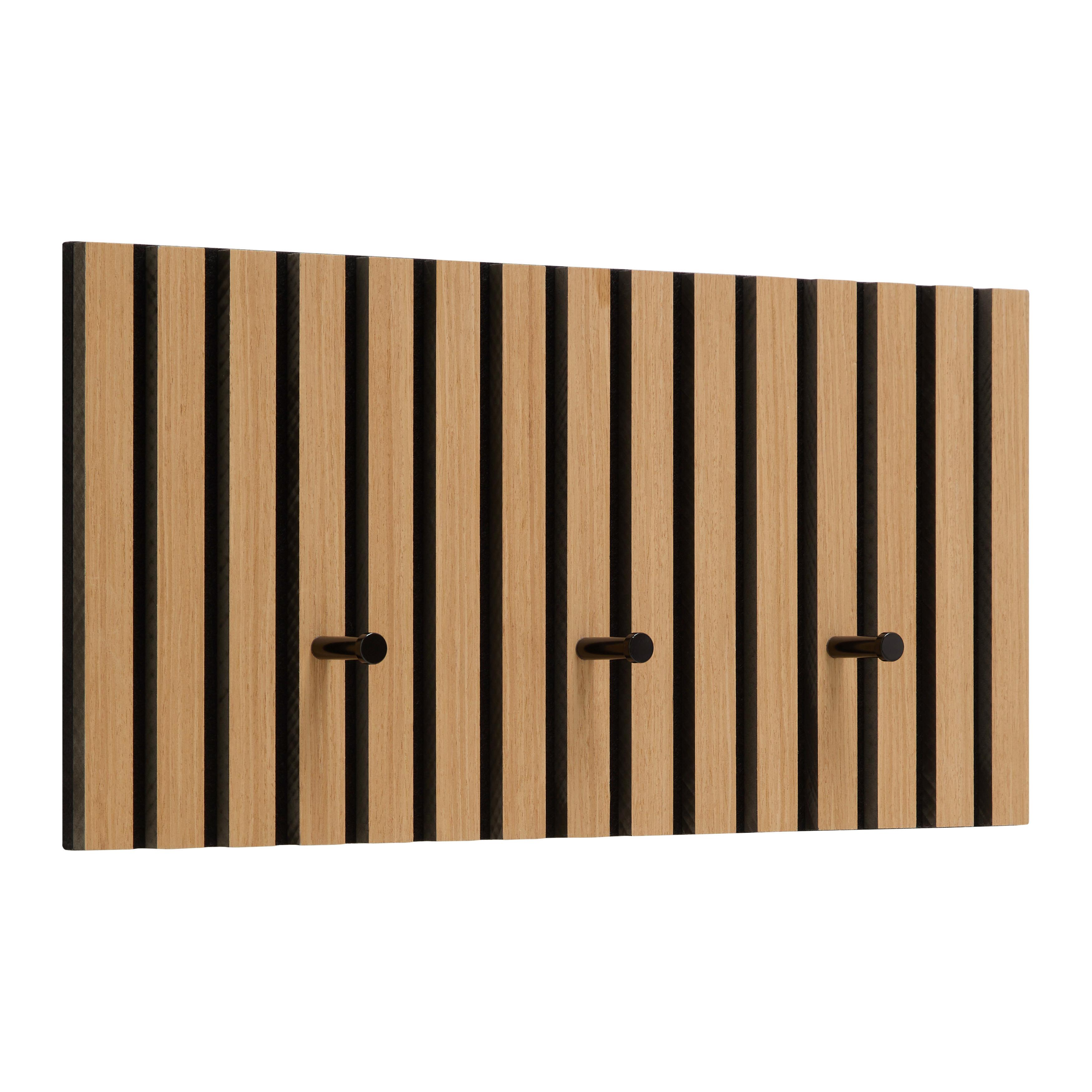 Garderobenleiste Grace Eiche furniert - Eichefarben, MODERN, Holzwerkstoff/Textil (60/30/7,5cm) - Mömax