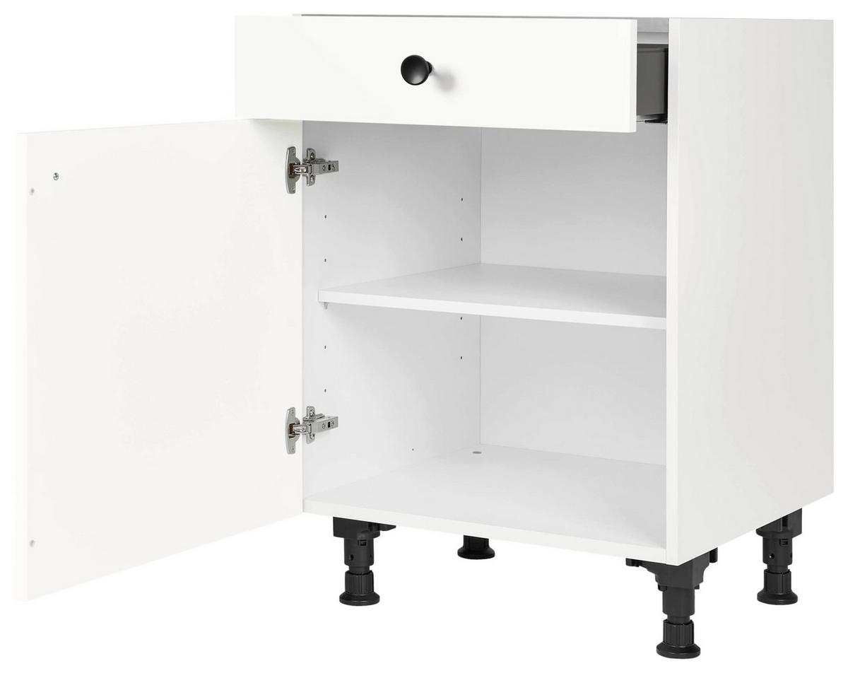 Schubkastenunterschrank Cascada Weiß - Schwarz/Weiß, MODERN, Holzwerkstoff/Metall (60/87/56cm) - Nobilia