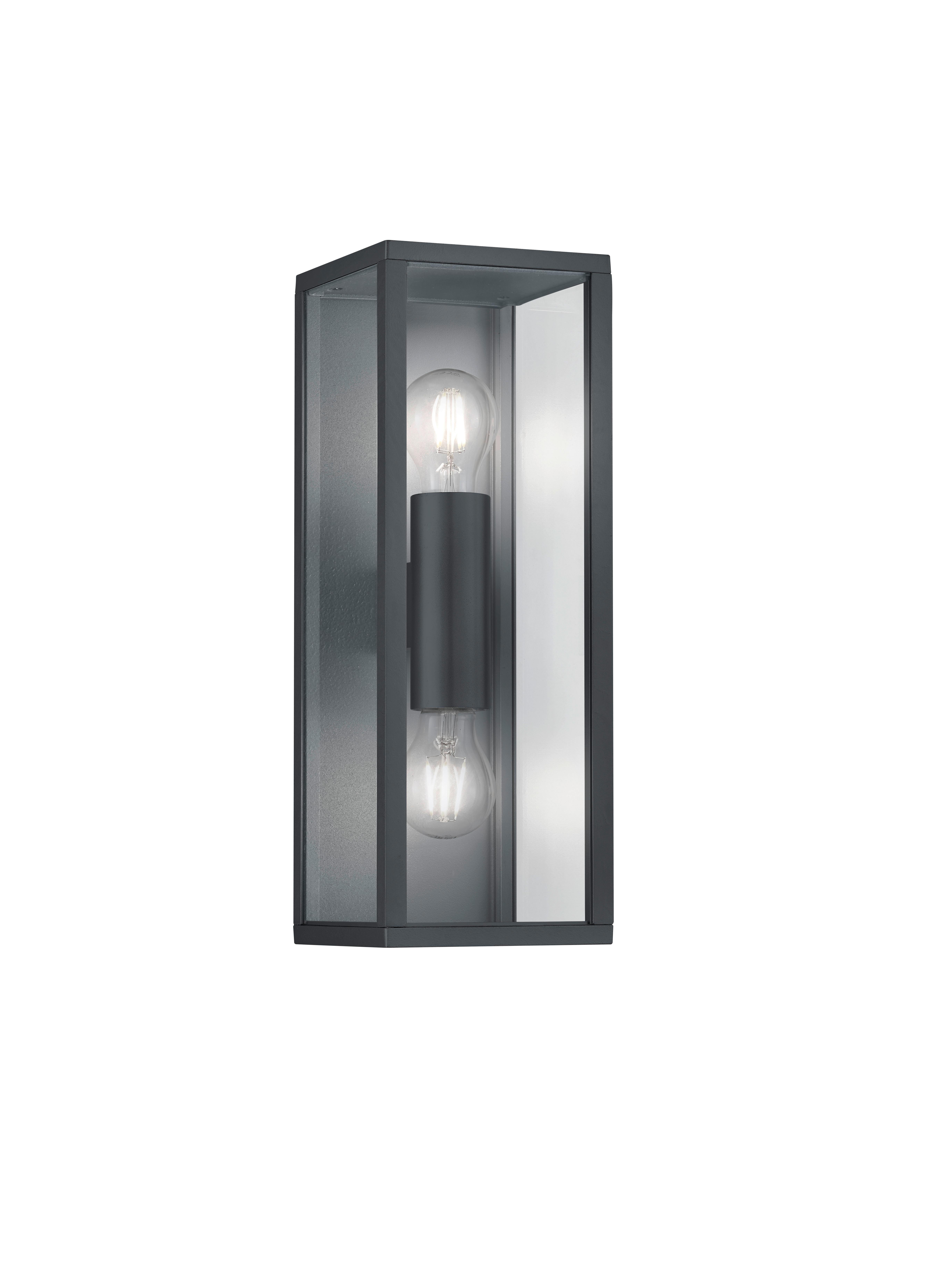 Außenwandleuchte Garonne in Anthrazit/Alufarben max. 10W - Klar/Anthrazit, Basics, Kunststoff/Metall (38/14/13,5cm) - Trio Leuchten