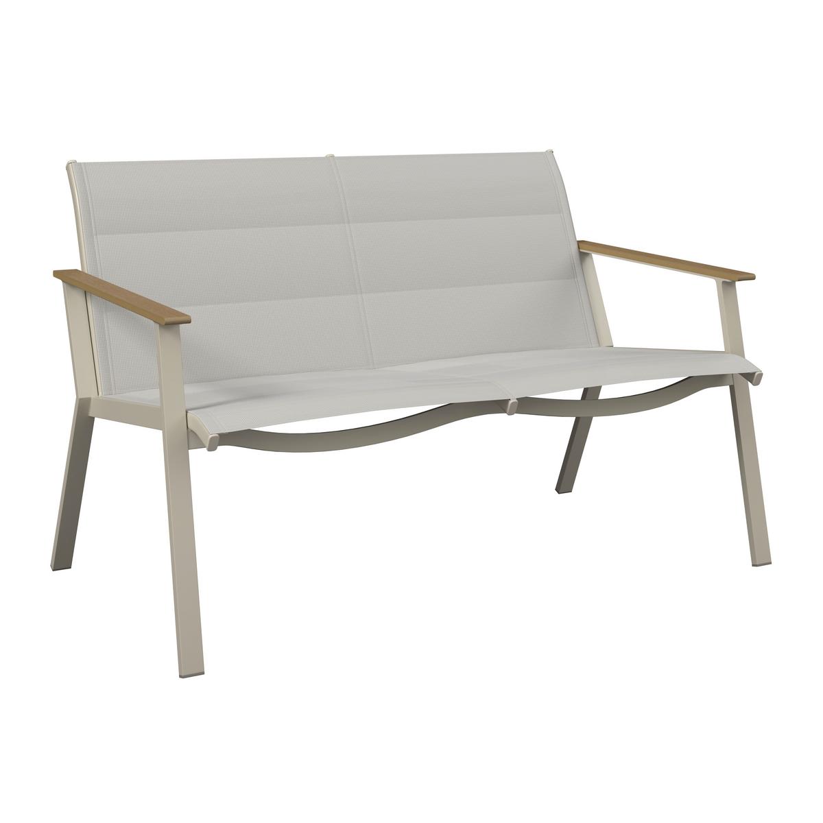 Gartenset Bianco Beige/Teakfarben 4-teilig - Beige/Teakfarben, Basics, Glas/Kunststoff (71/118/77cm) - Mömax
