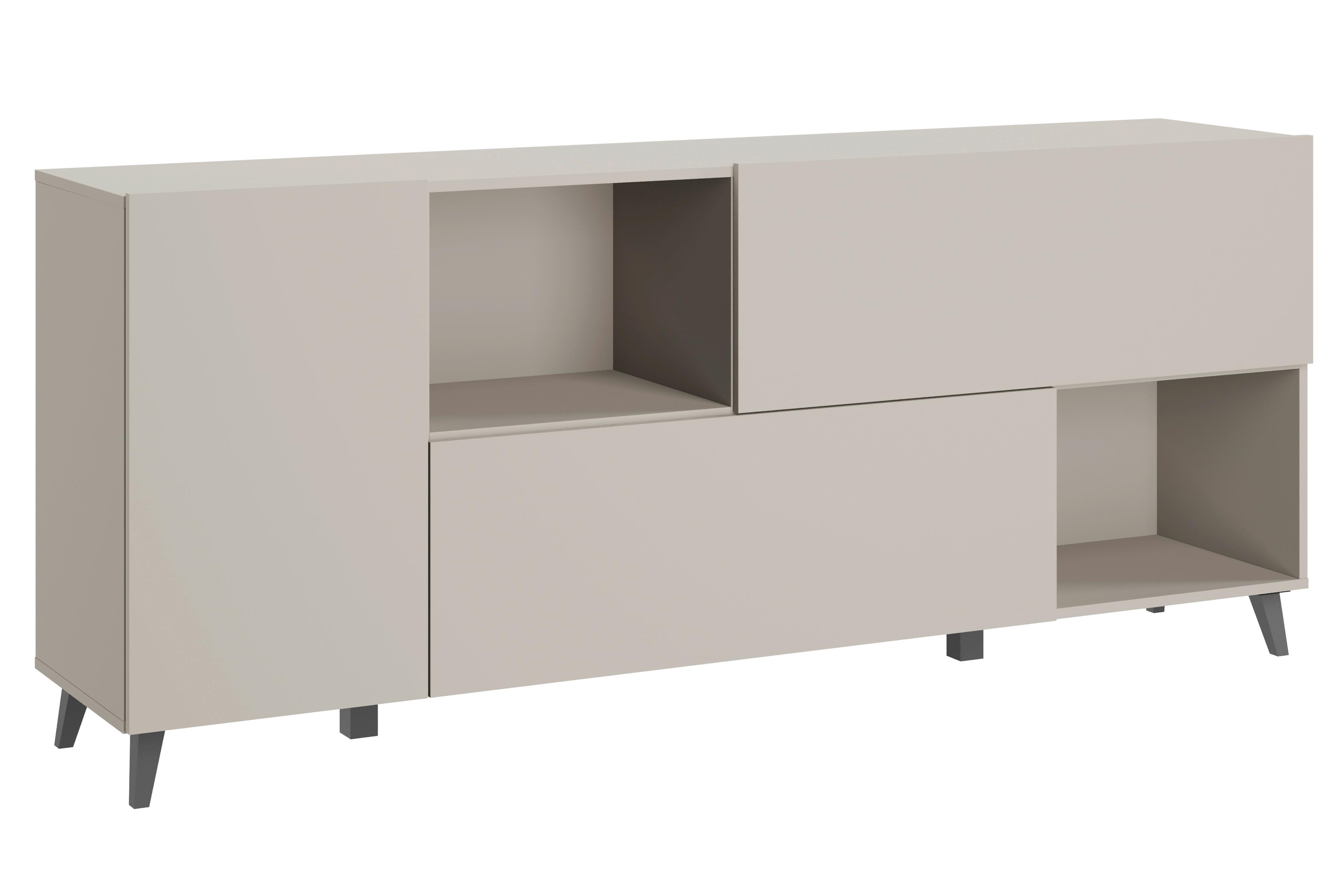 Sideboard Phuket Kaschmir Beige - Kaschmir/Schwarz, Design, Holzwerkstoff/Kunststoff (180/76/39cm) - P & B