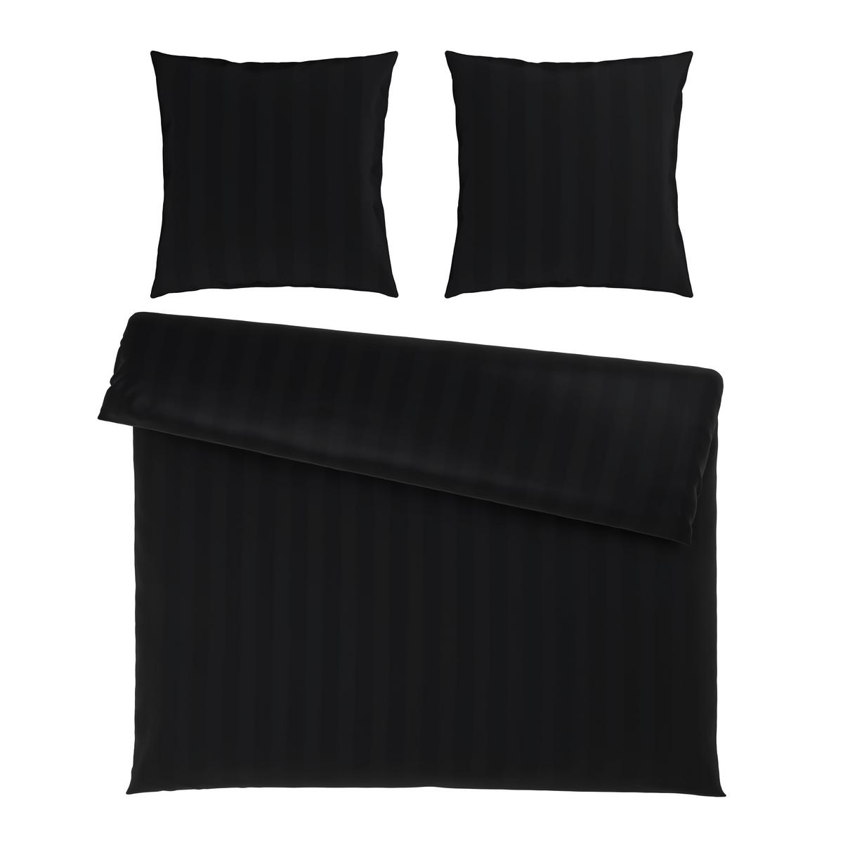 Bettwäsche Xenia Streif XXL Schwarz ca. 200x200cm - Schwarz, MODERN, Textil (200/200cm) - Premium Living