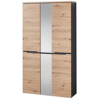 SZAFA DO PRZEDPOKOJU DETROIT - kolor grafitowy/dąb artisan, Design, materiał drewnopochodny/szkło (105/192/38cm) - Voleo