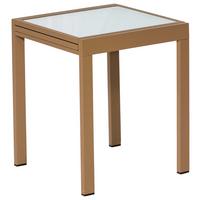 Raztegljiva Vrtna Miza Ambia, Steklo, Aluminij, 65-130x65 - bež, Konvencionalno, kovina/steklo (65/65/75cm) - Gardenson