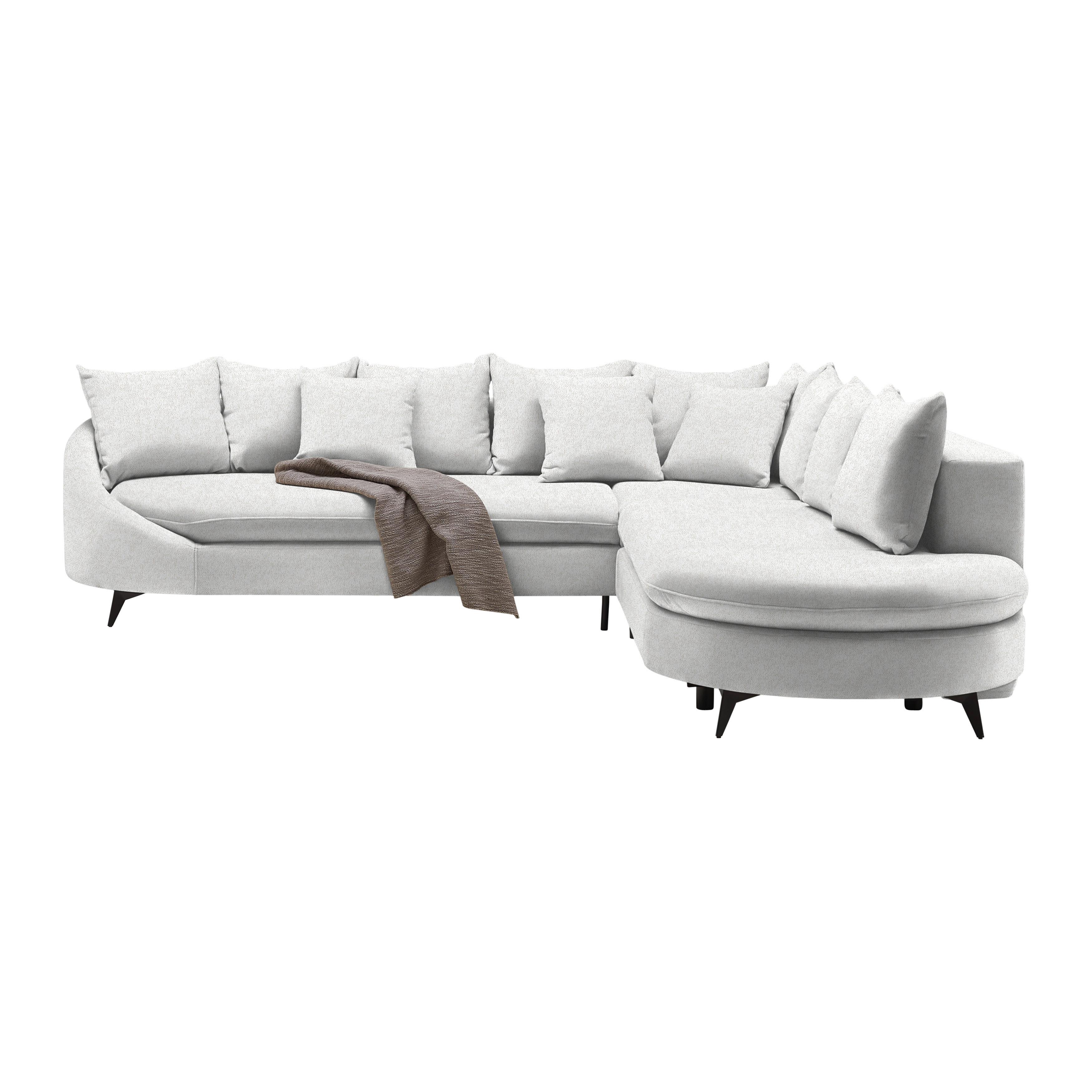 Ecksofa Axel Creme - Creme/Schwarz, MODERN, Textil/Metall (291/87/250cm) - Mömax